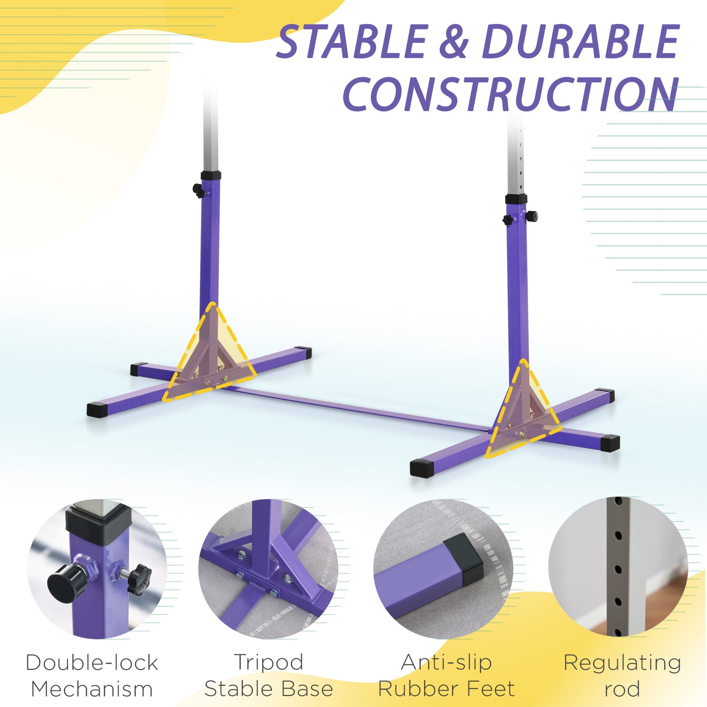 Steel Frame Adjustable Horizonal Gymnastics Bar