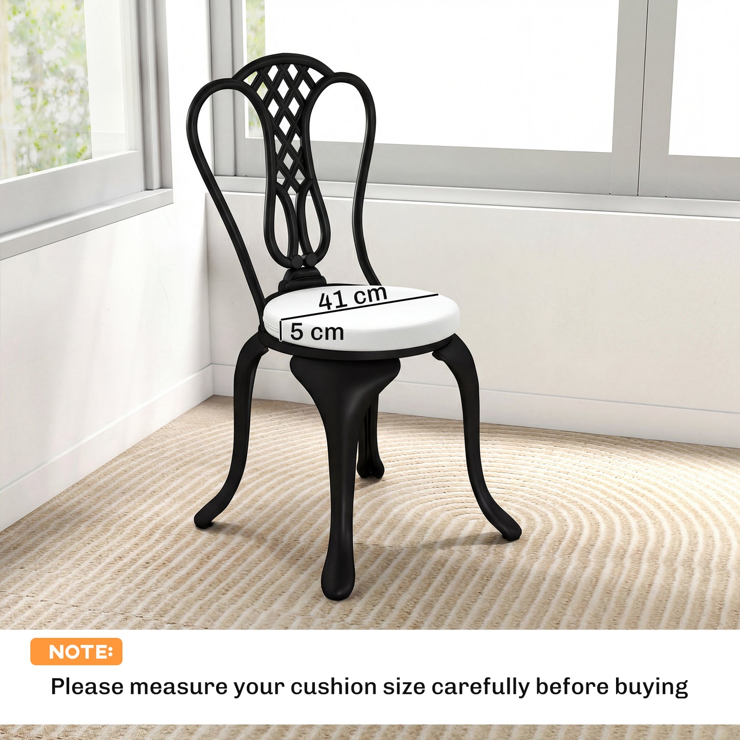 Outdoor Bistro Chair Cushions Set of 4 with Removable Cover