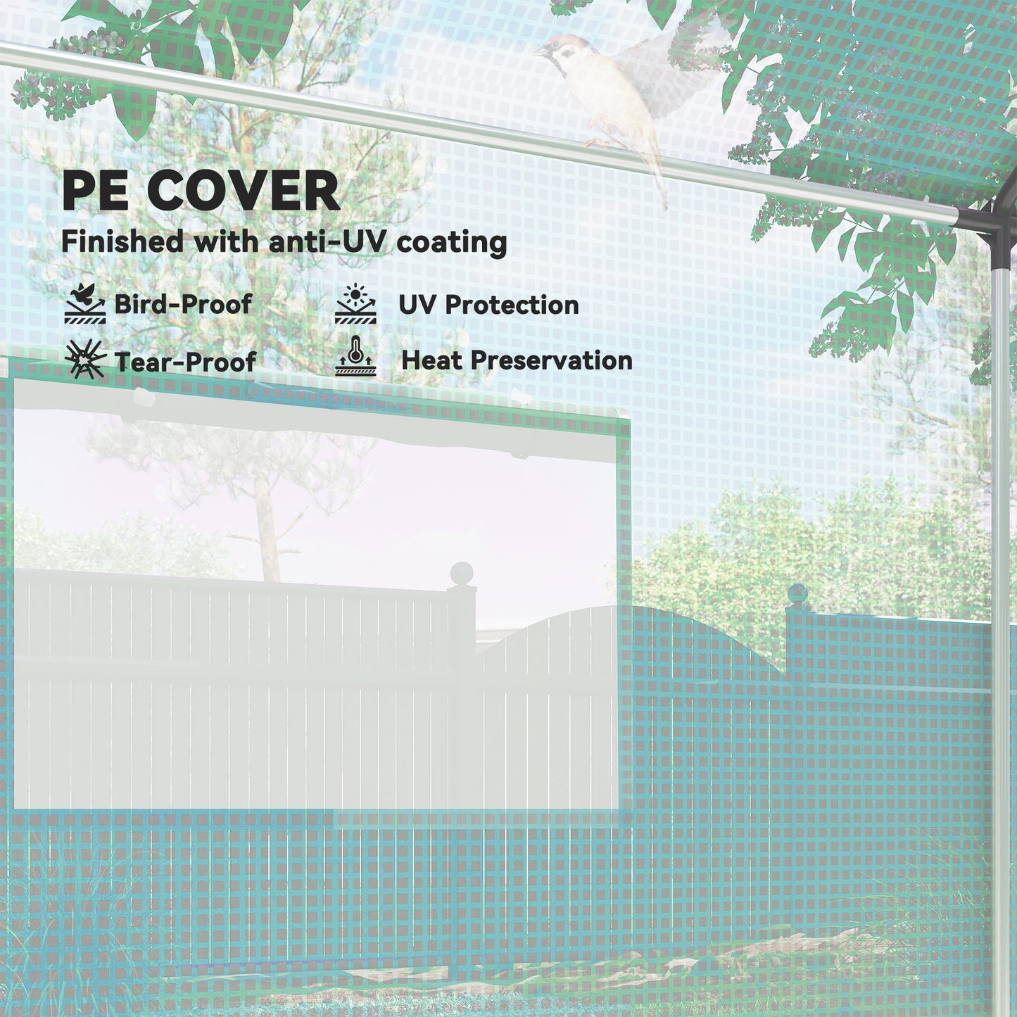 Polyethylene Walk-in Polytunnel Greenhouse, 2 x 3(m)