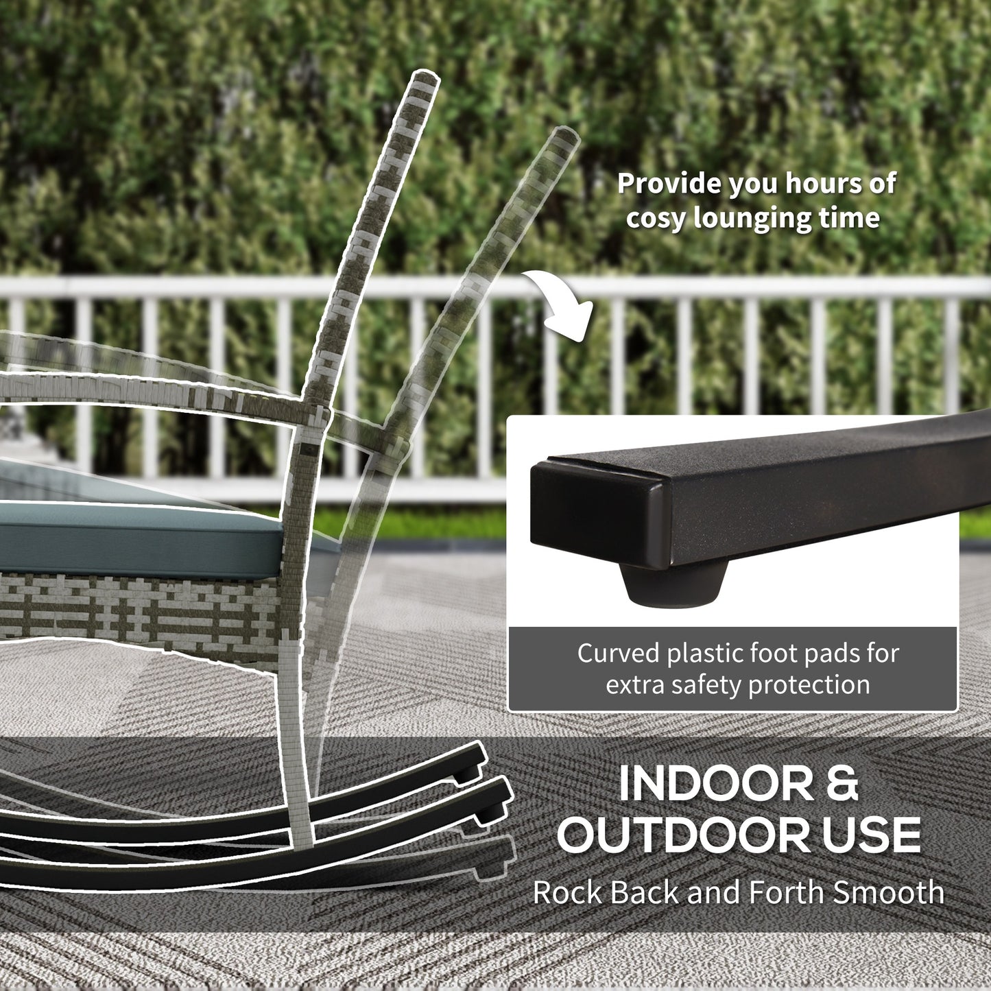 Outdoor PE Rattan Rocking Chair Set of 2