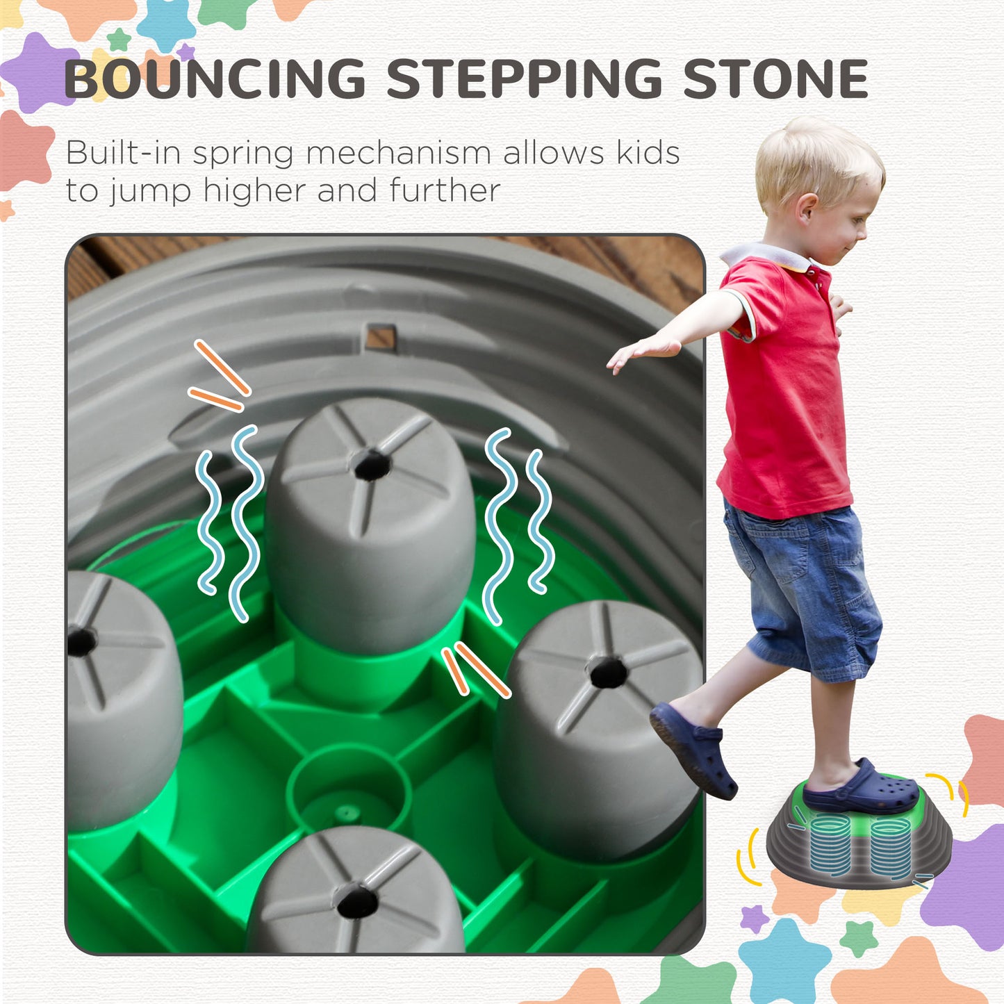 Stepping Stones Kids, 11 Pieces Balance Stones for Obstacle Course