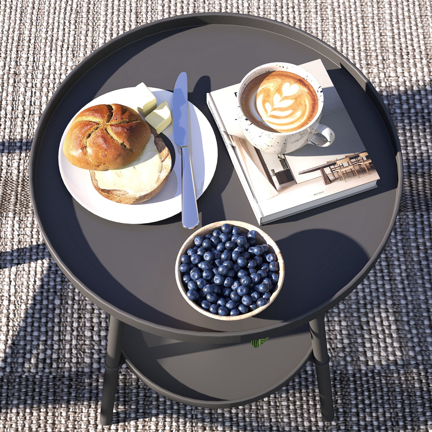 Two-Tier Metal Garden Table