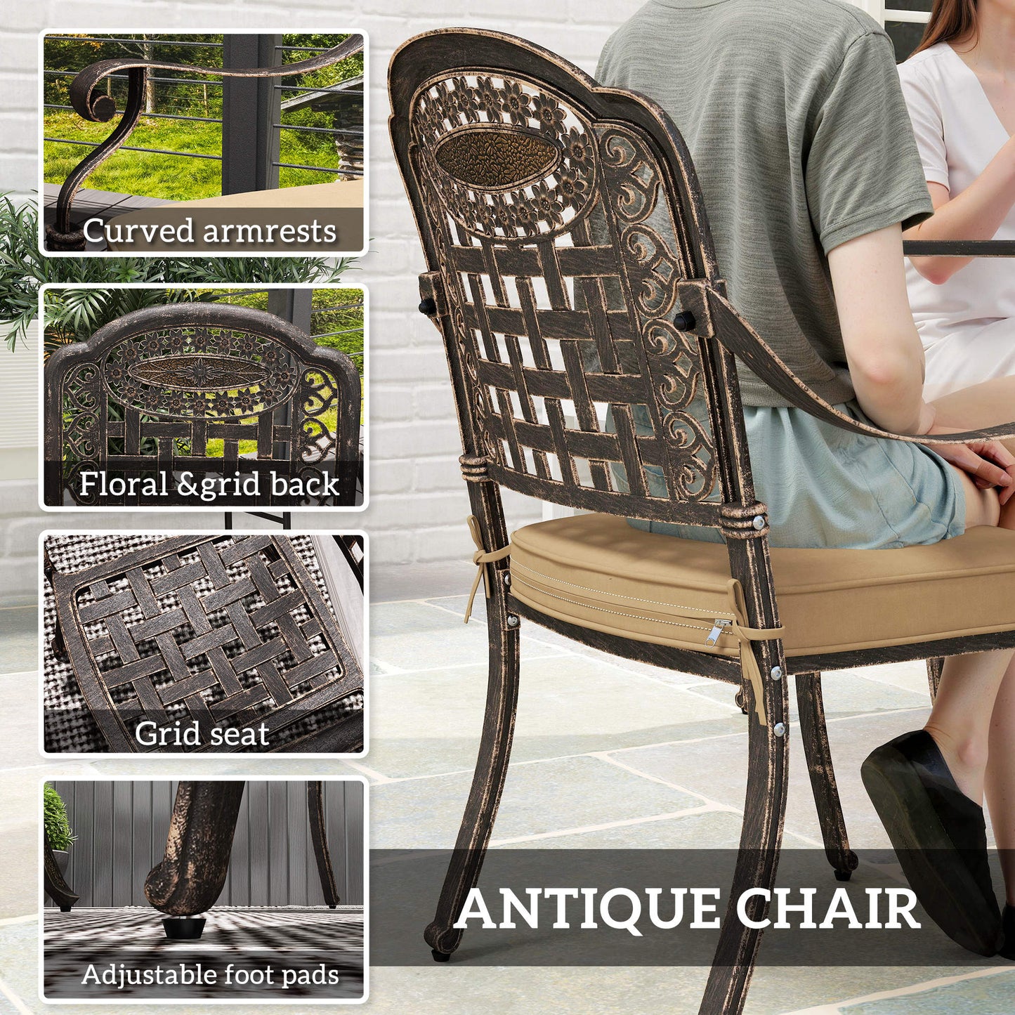 Five-Piece Cast Aluminium Garden Dining Set