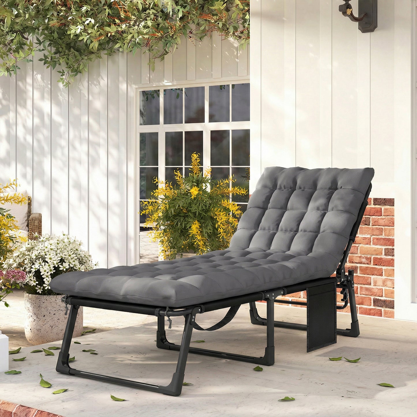 Folding Sun Lounger for Garden