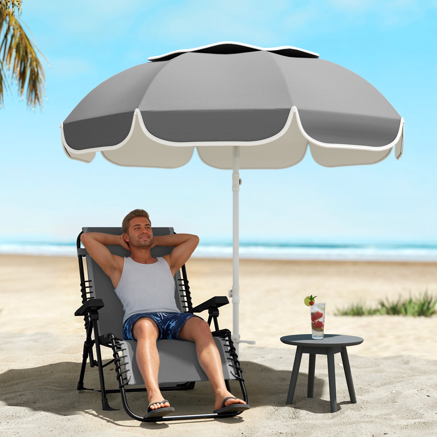 Beach Umbrella Portable with Sand Anchor, Carry Bag
