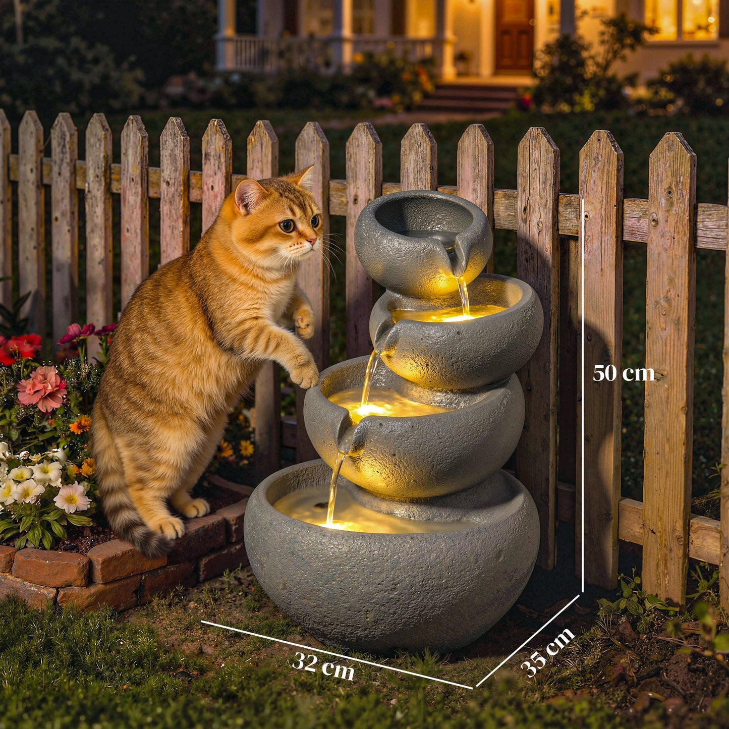 4-Tier Water Fountain Outdoor