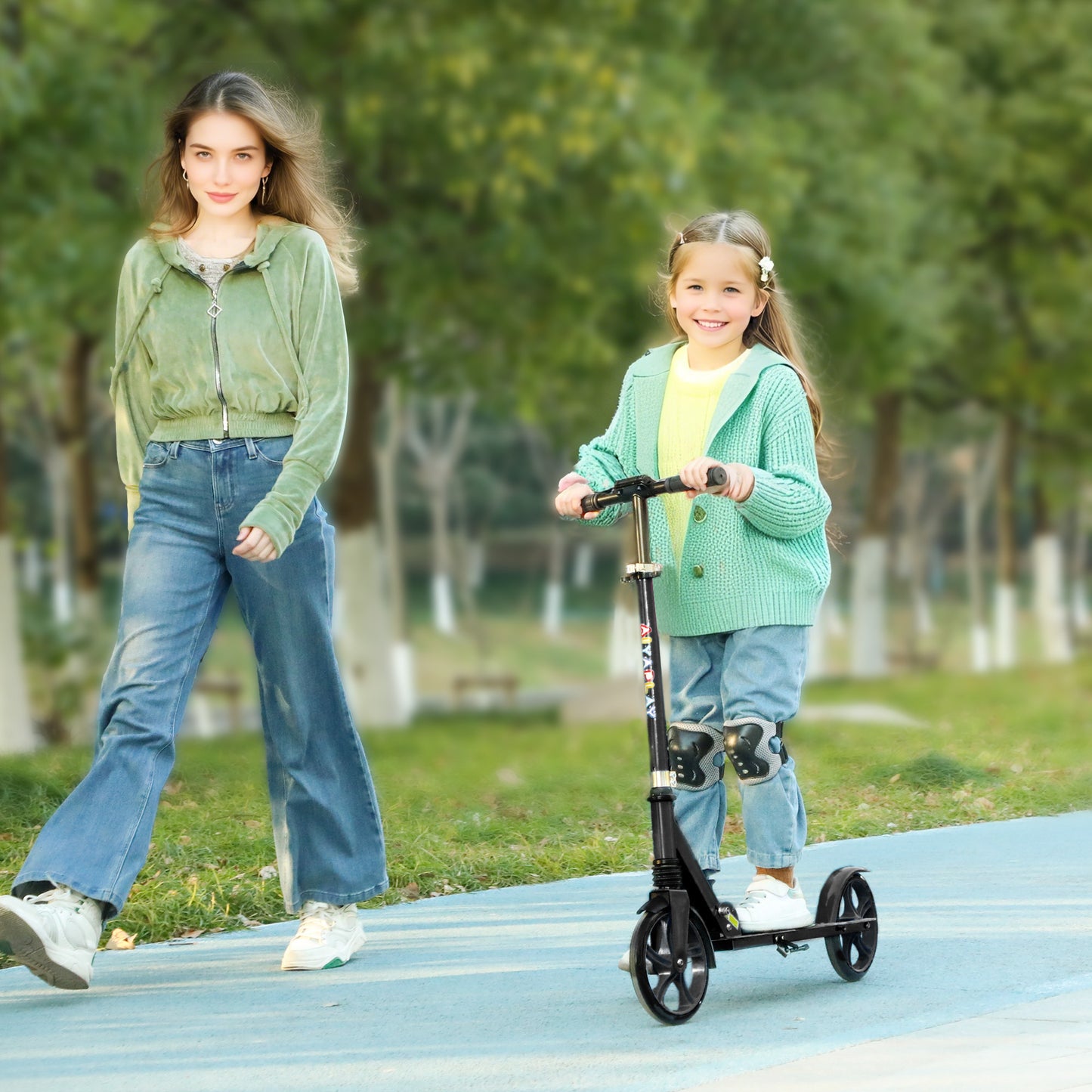 Foldable Kids Scooter with Adjustable Handlebar, 200mm Big Wheel
