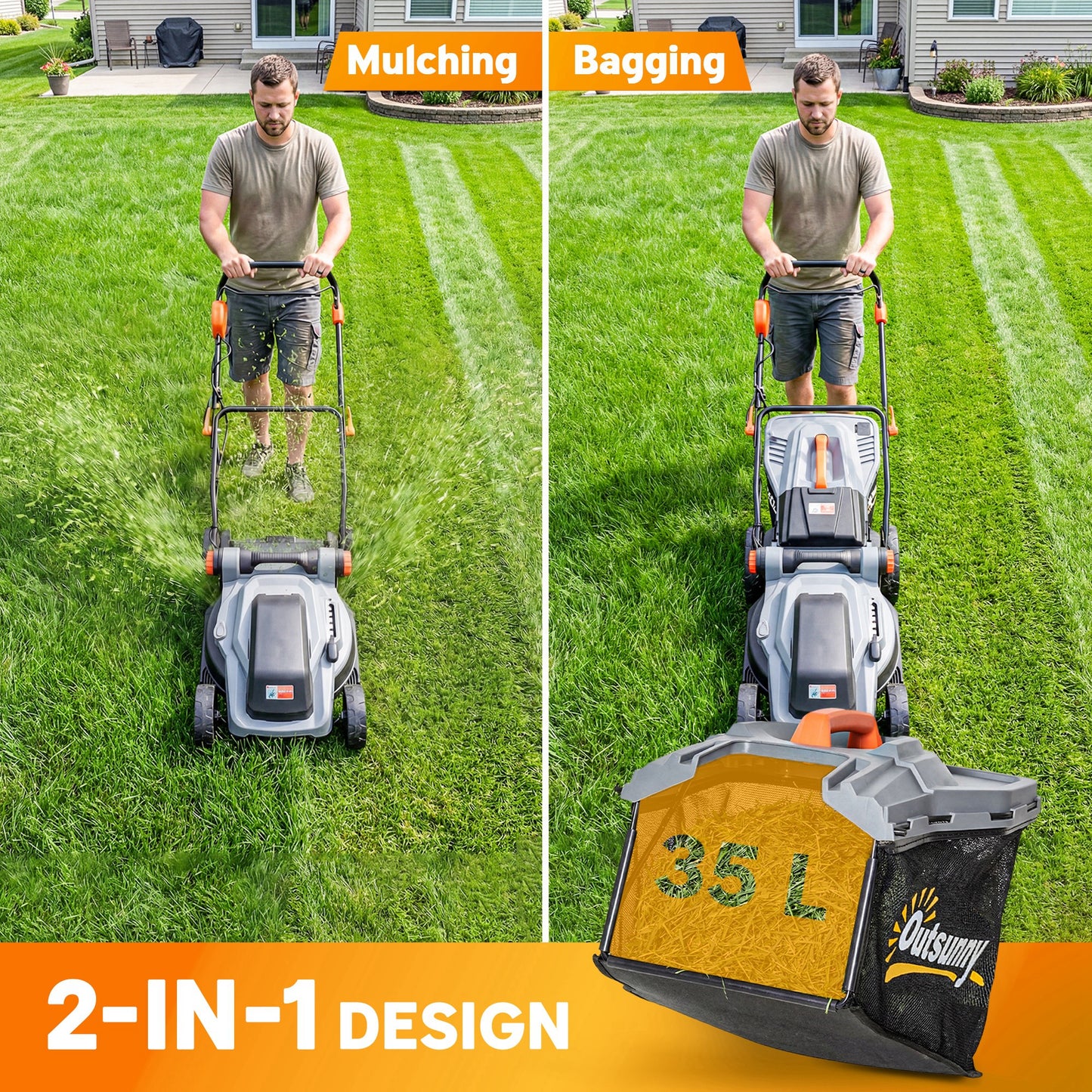 18V Cordless Lawnmower with 2 x 4Ah Batteries