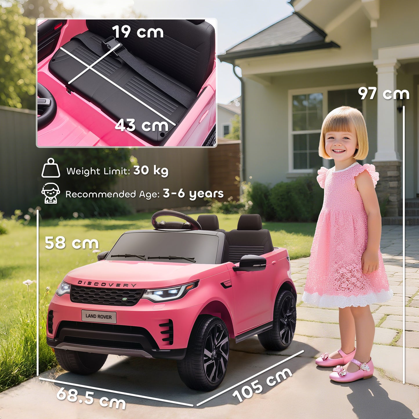 Land Rover Discovery Licensed 12V Kids Electric Car with Remote