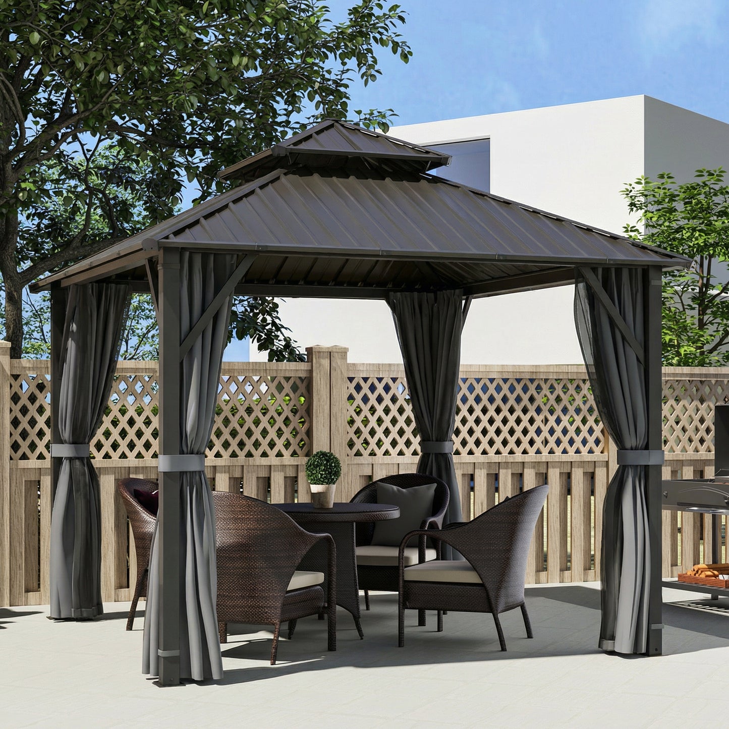 3 x 3(m) Hardtop Gazebo Canopy with Metal Roof