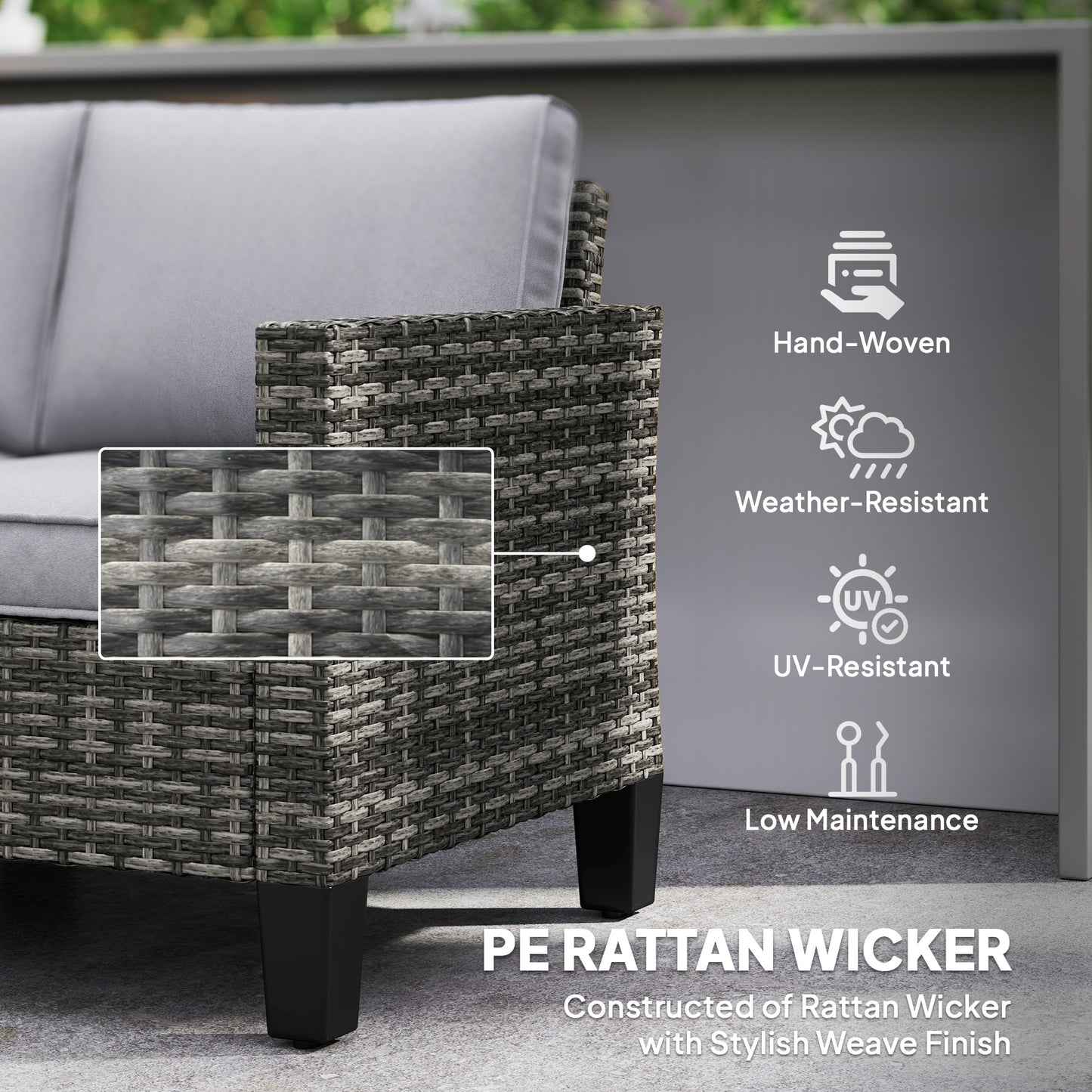 Two-Seater Rattan Outdoor Sofa