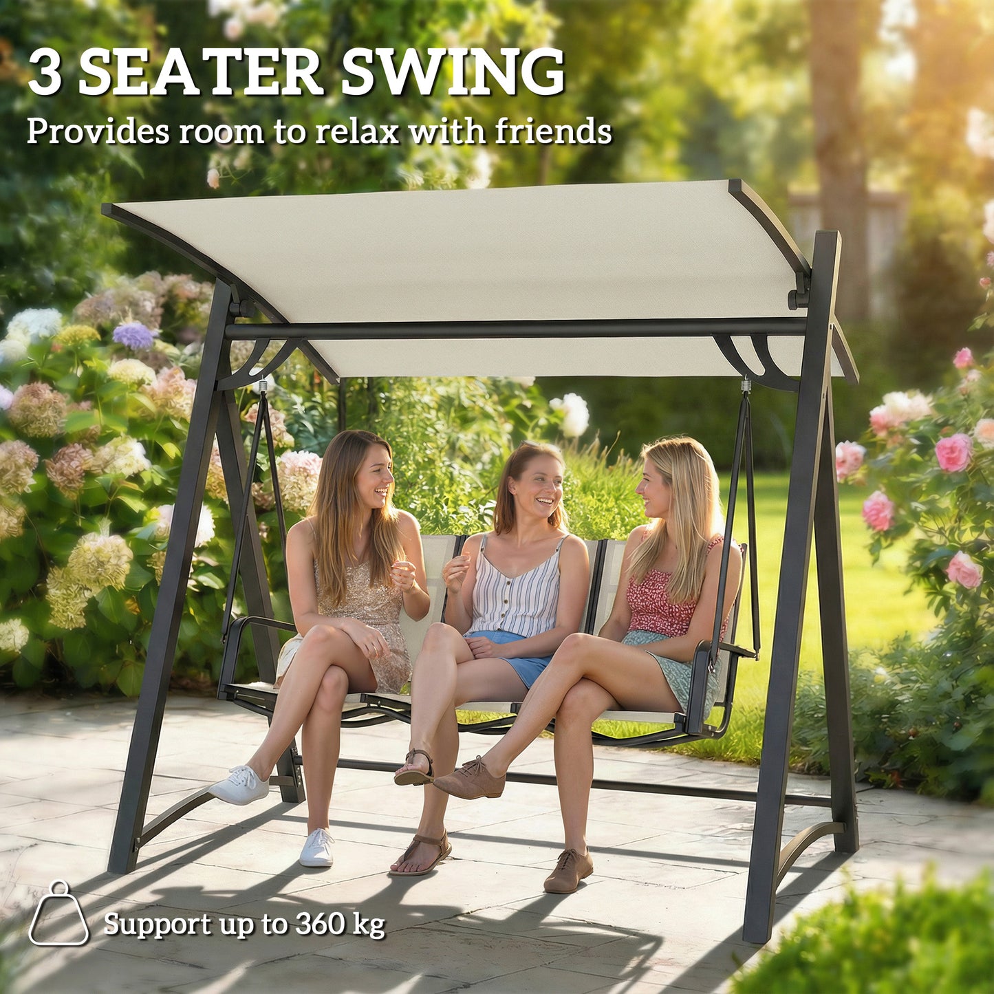 3 Seater Swing Chair, Garden Swing Bench (1)