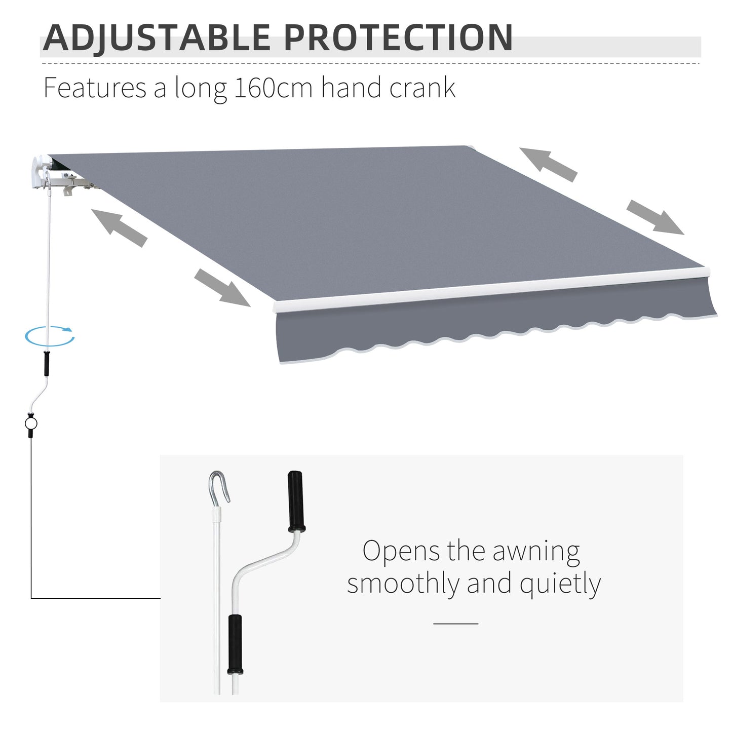 Manual Retractable Awning, size (4m x3m)