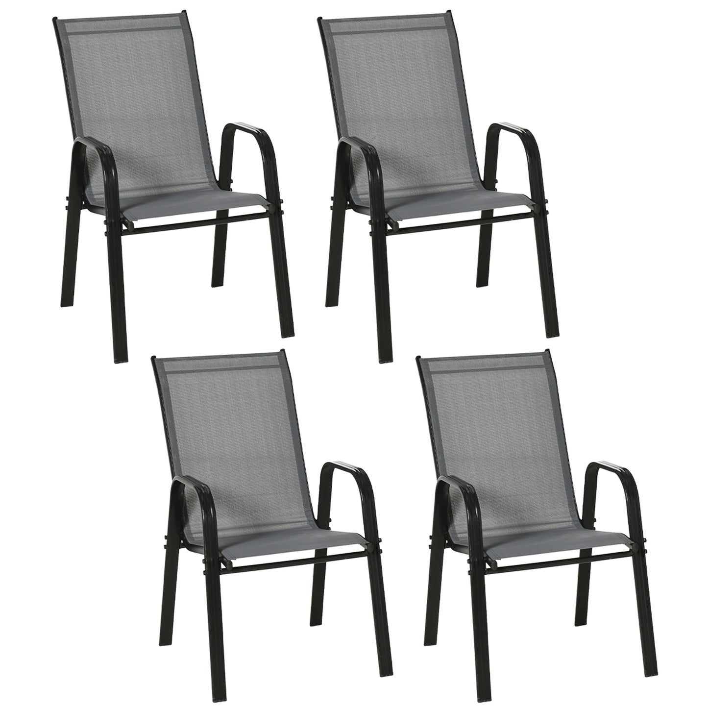 Set of Four Stackable Mesh Seat Chairs (2)