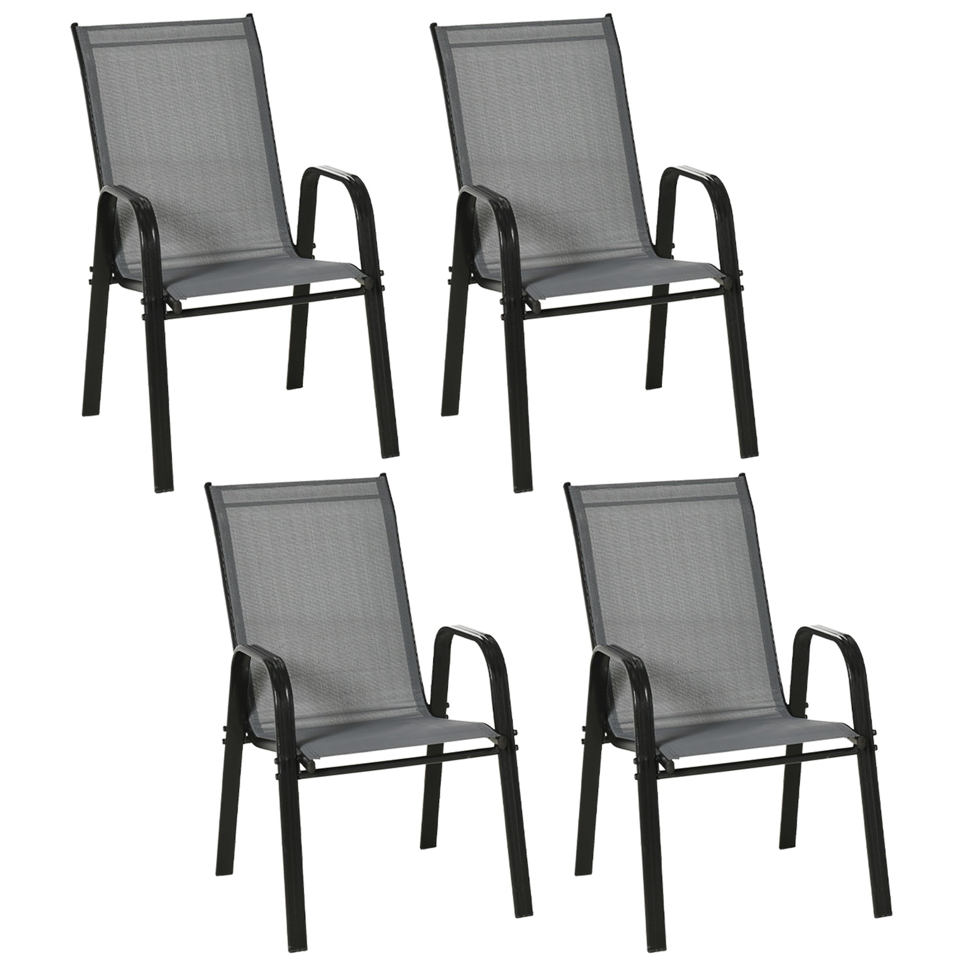 Set of Four Stackable Mesh Seat Chairs (2)