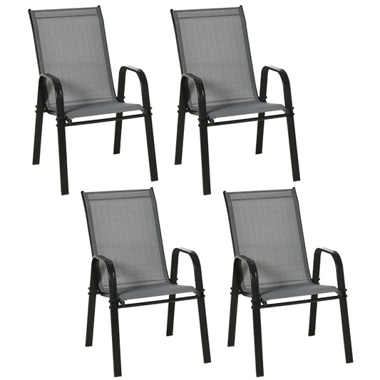 Set of Four Stackable Mesh Seat Chairs (2)