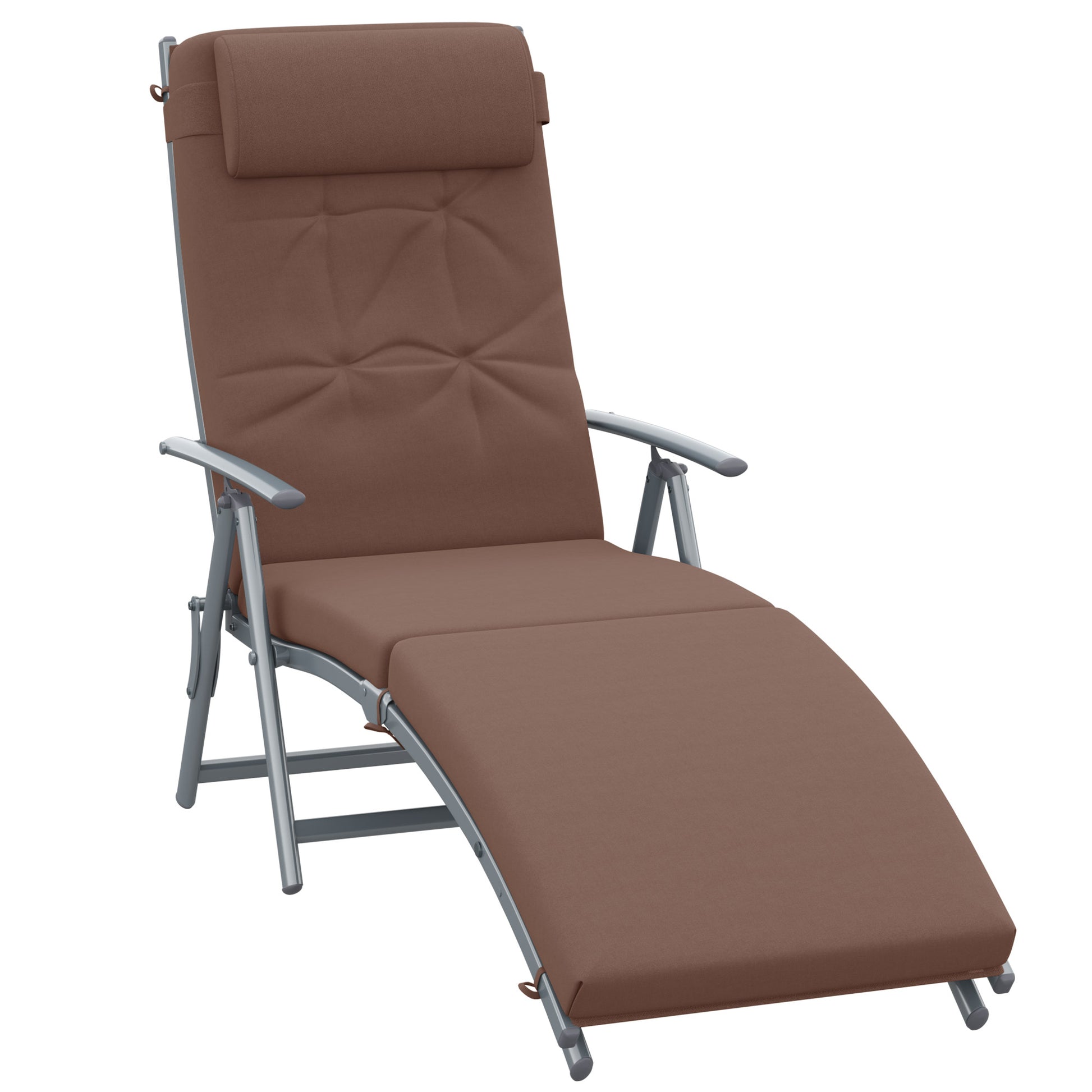 Sun Lounger Steel Frame Outdoor Folding Chaise Texteline Lounge