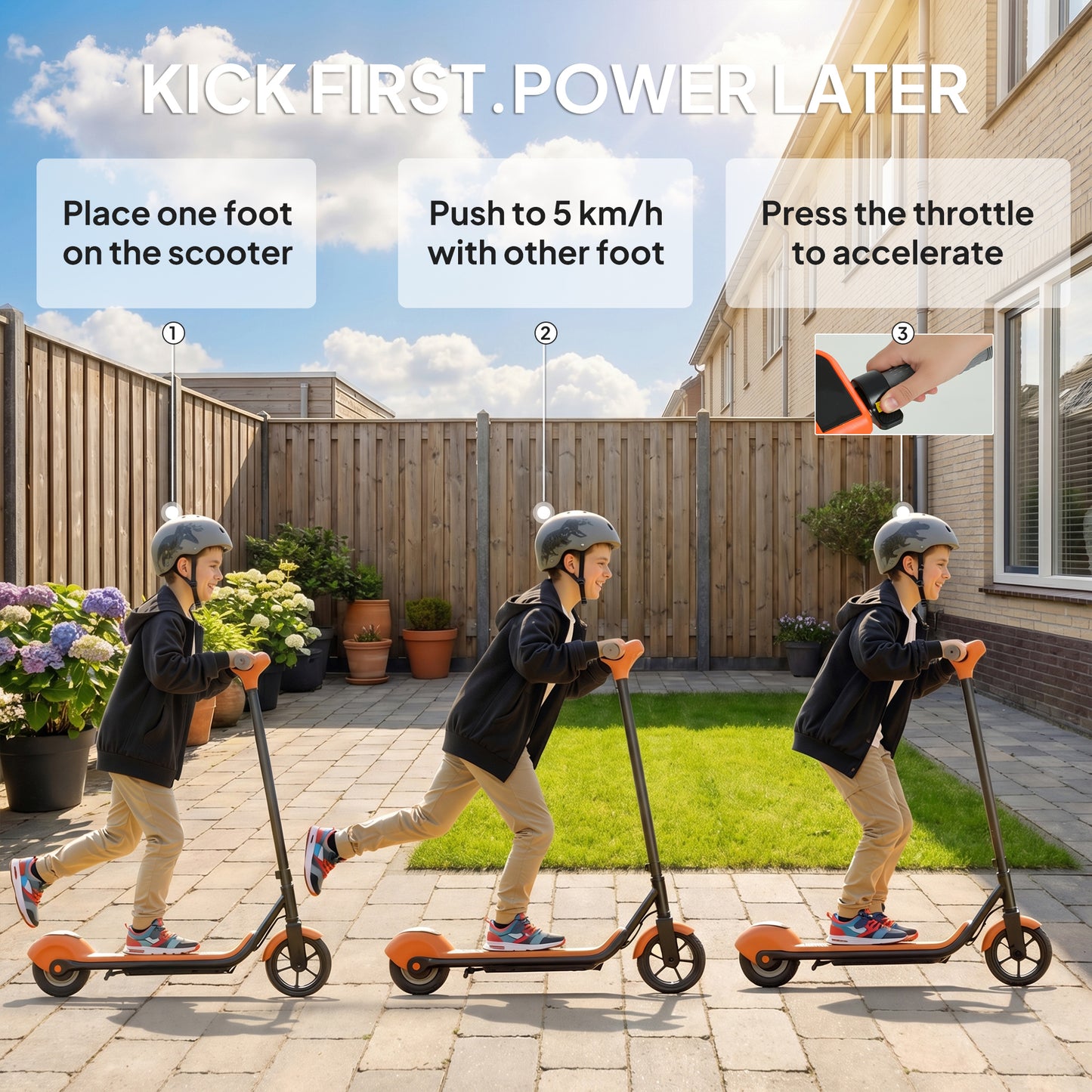 Electric Scooter for Kids, with LED Display