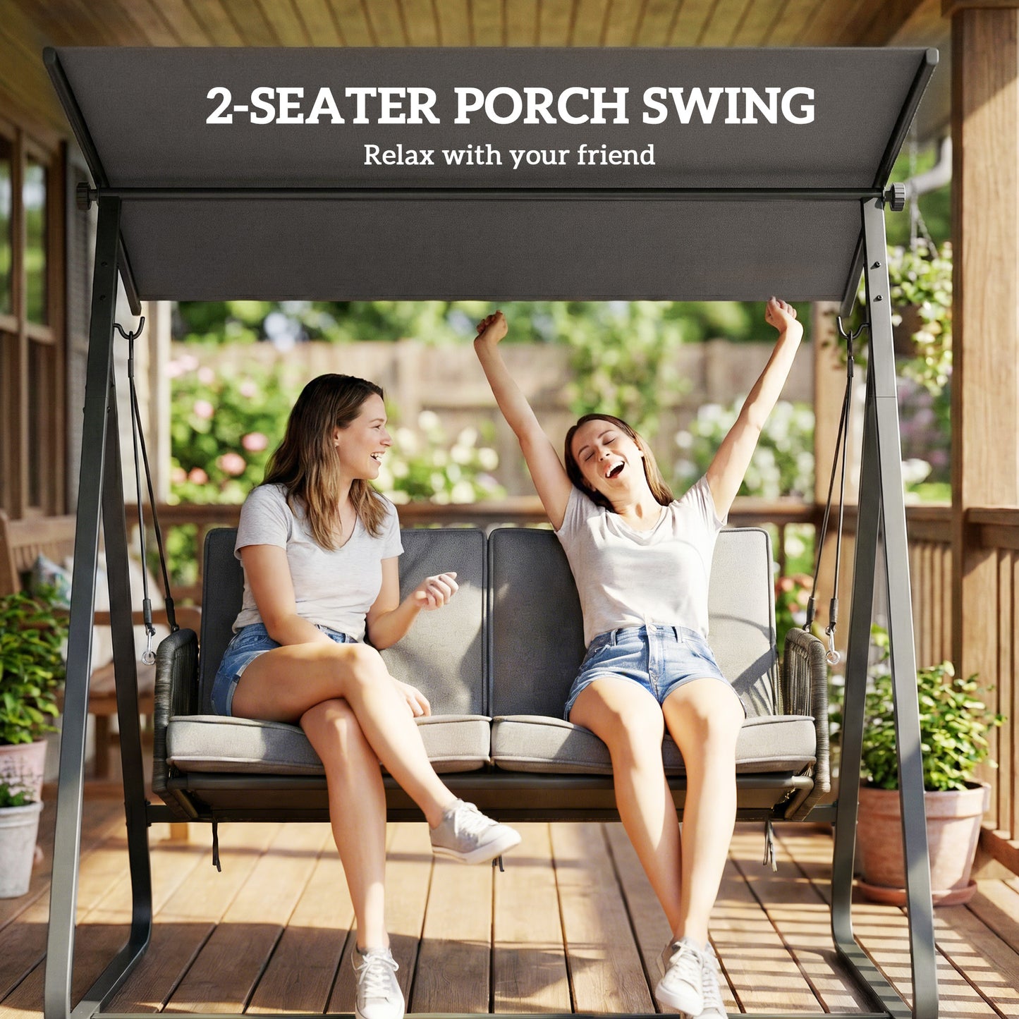 2-Seater Rattan Swing Chair
