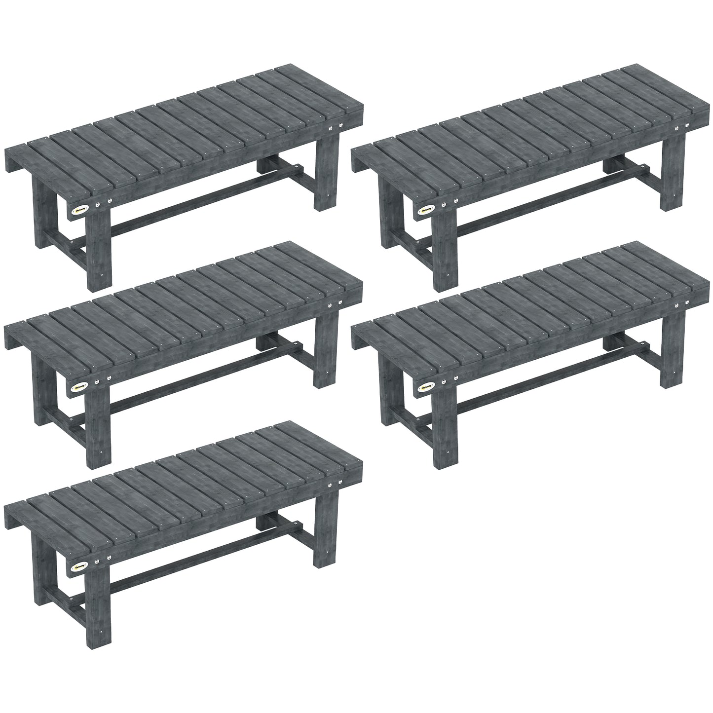 2-Seater Garden Wooden Bench (2)