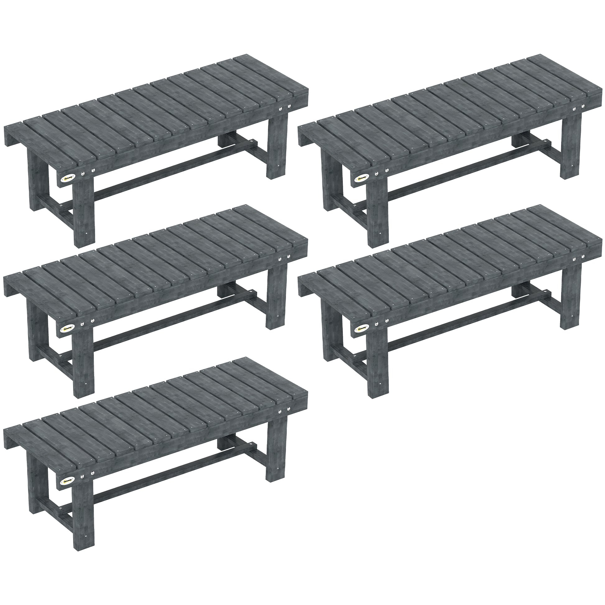 2-Seater Garden Wooden Bench (2)