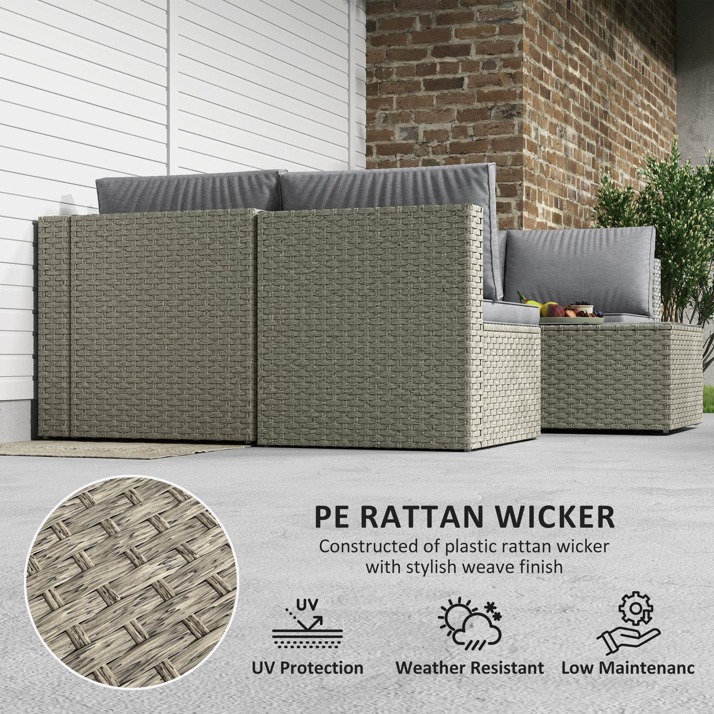 Seven-Piece Modular Rattan Set
