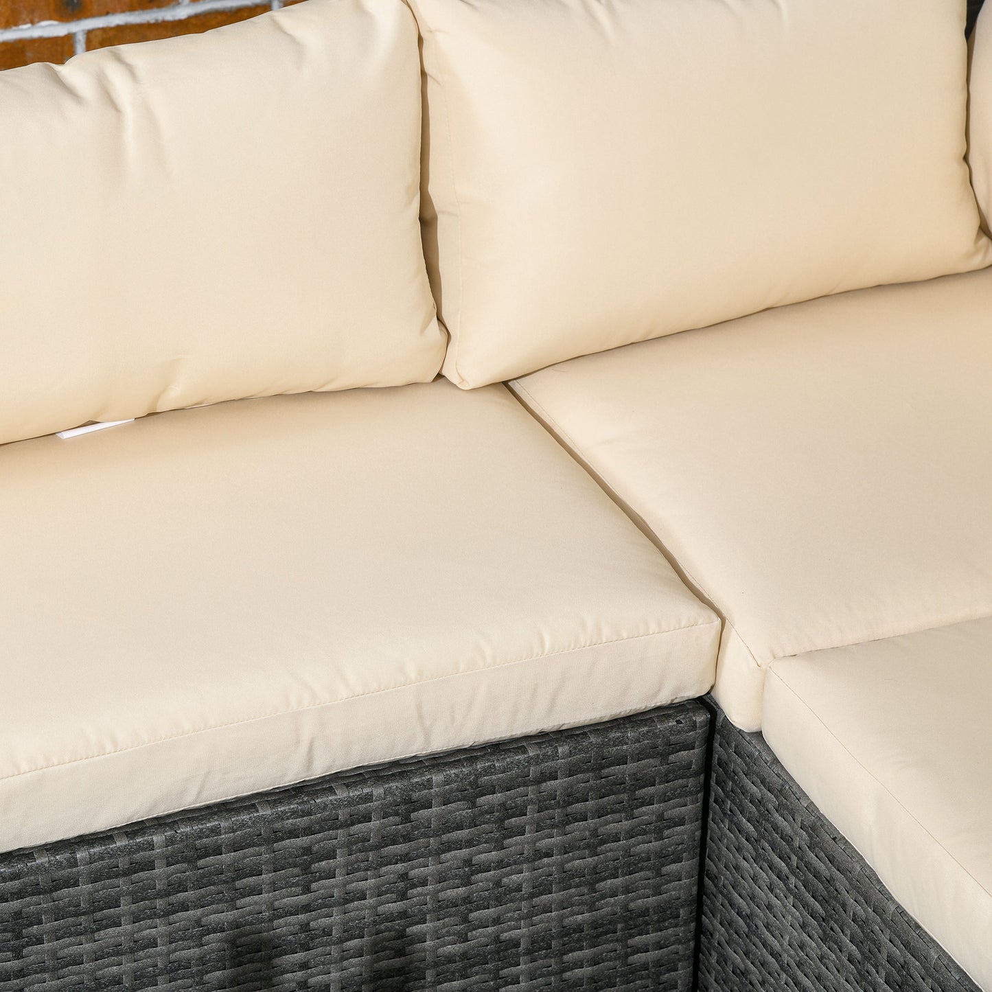 3 Pieces PE Rattan Garden Furniture Set with 10 cm Thick Cushions