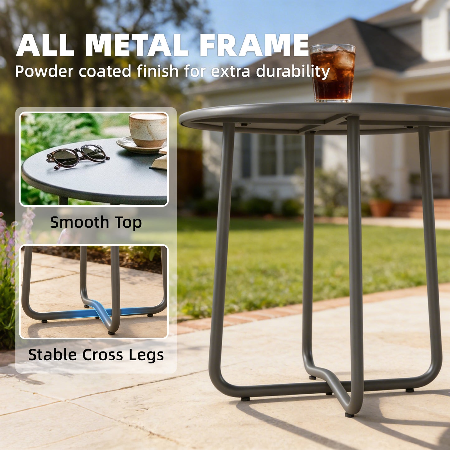 48 cm Round Garden Side Table