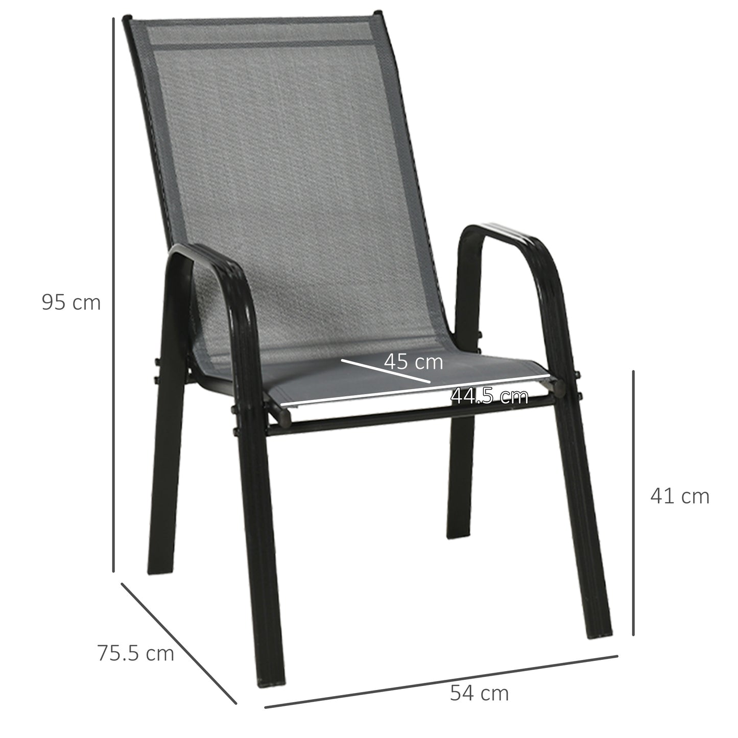 Set of Four Stackable Mesh Seat Chairs (2)