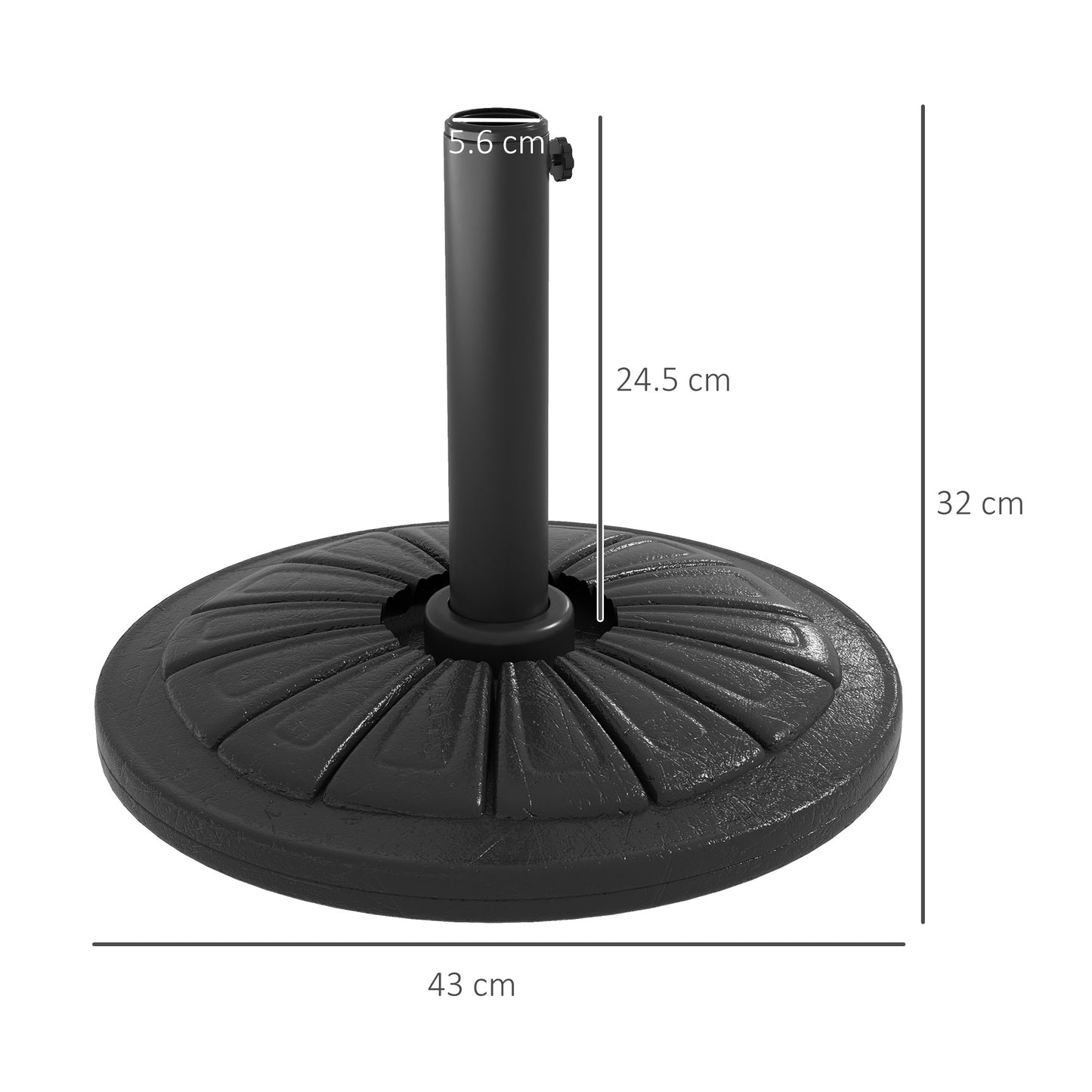 Umbrella Base, Heavy Duty Concrete Base Holder with Steel Pole