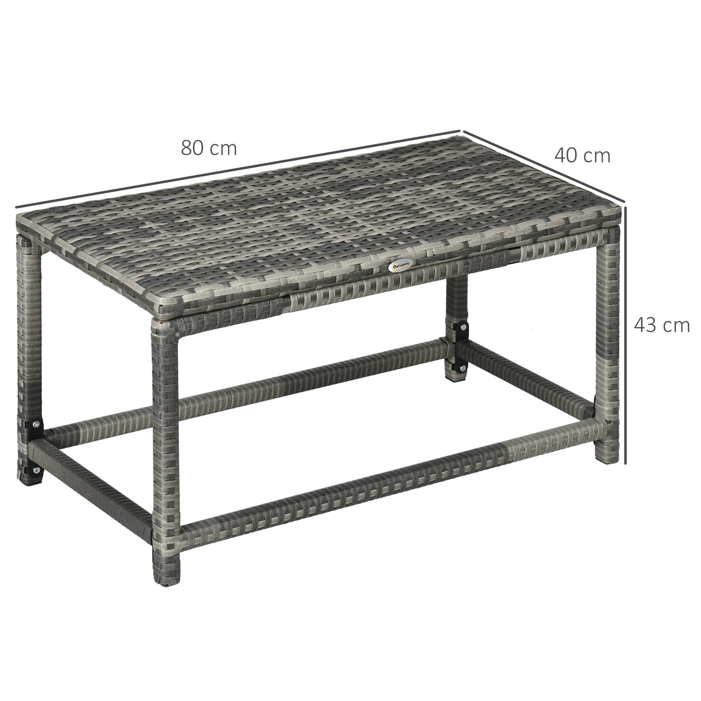 Outdoor Coffee Table, Garden PE Rattan Side Table (1)