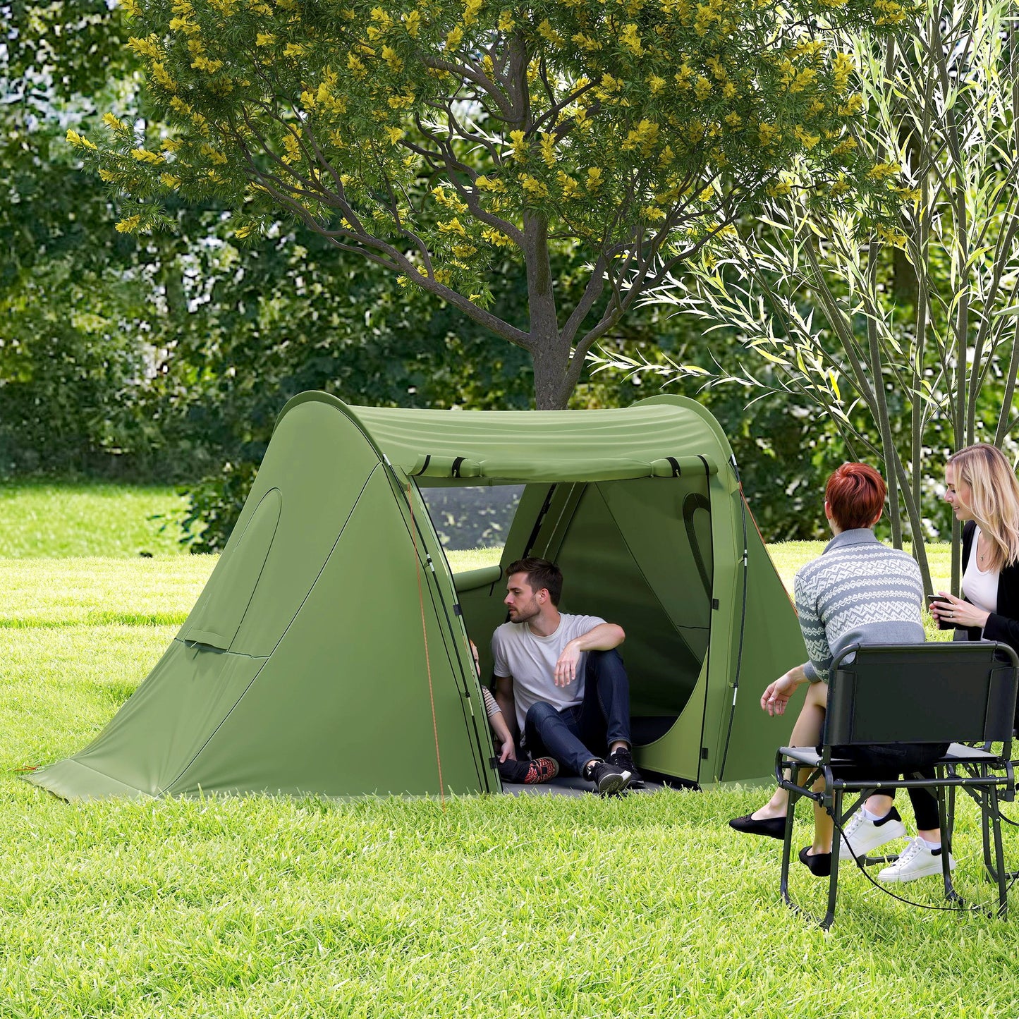 3 Man Camping Tent with Living Area and 2 Bedrooms (1)