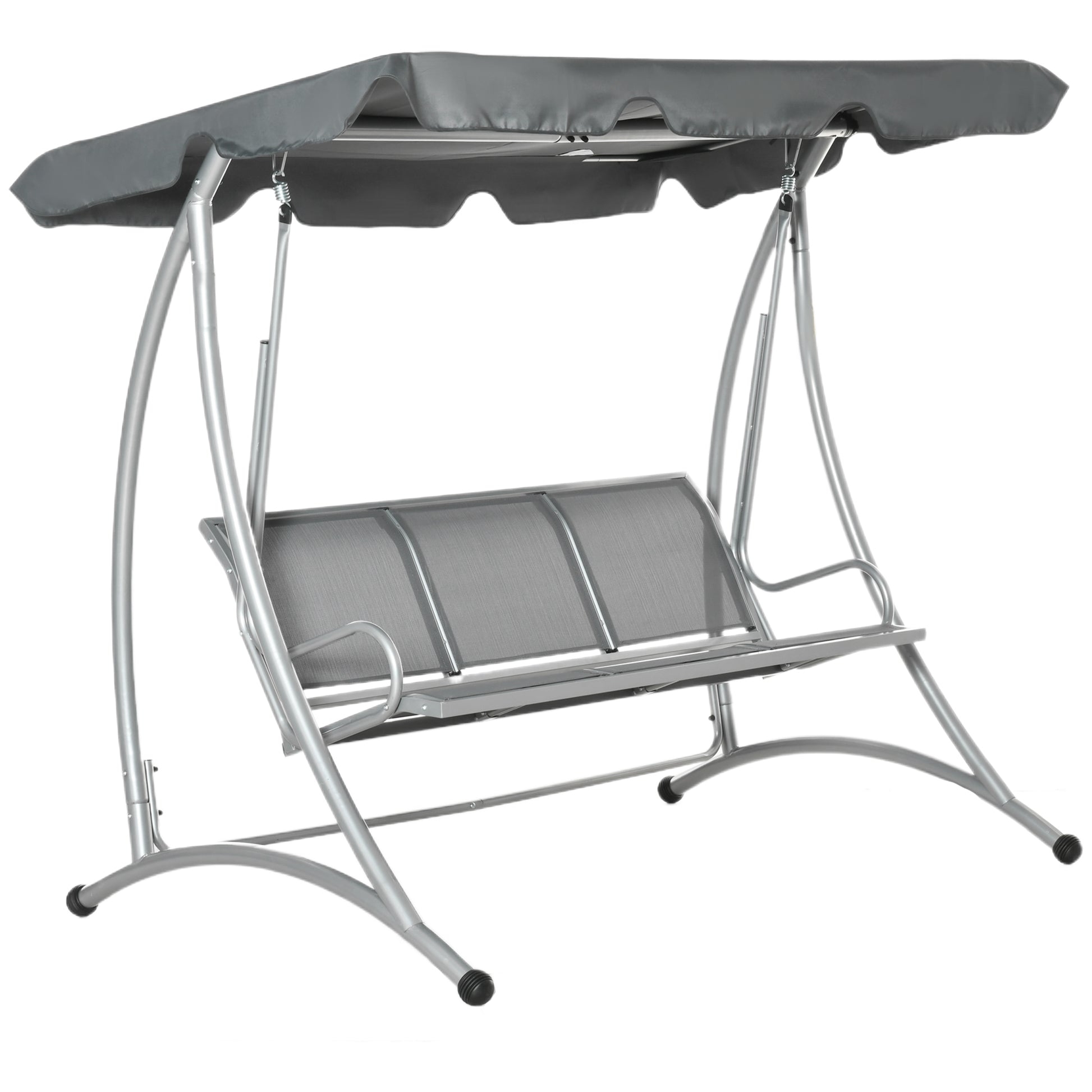 Three Person Steel Outdoor Porch Swing Chair Bench w/ Canopy Cover