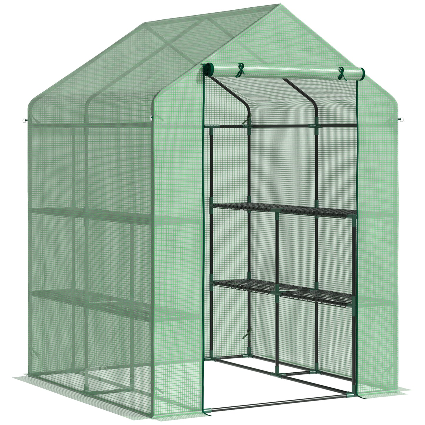 Walk in Greenhouse with Shelves Steeple Green House
