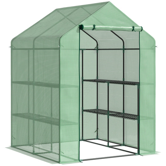 Walk in Greenhouse with Shelves Steeple Green House
