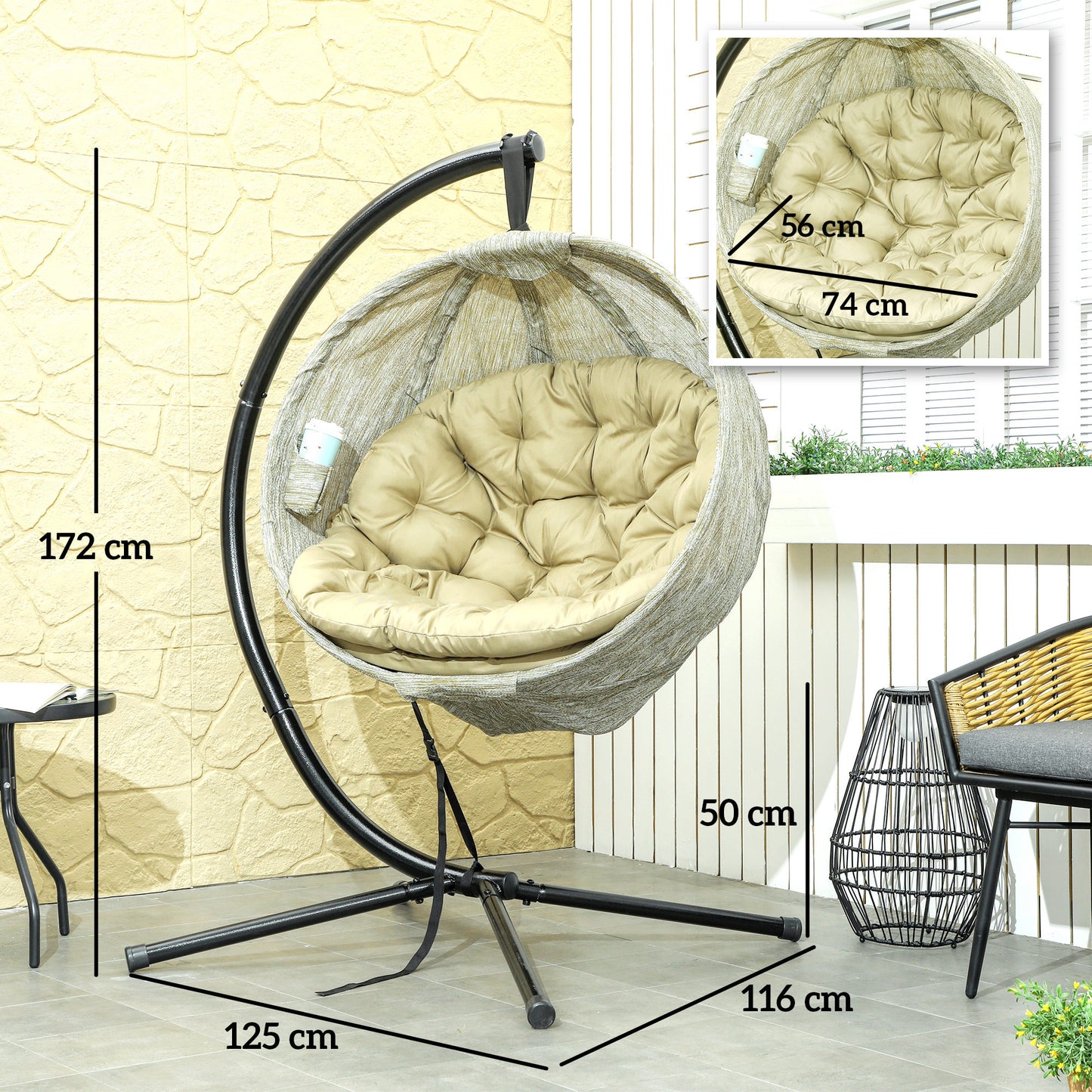 Hanging Egg Chair Outdoor Indoor Garden Swing Chair (5)