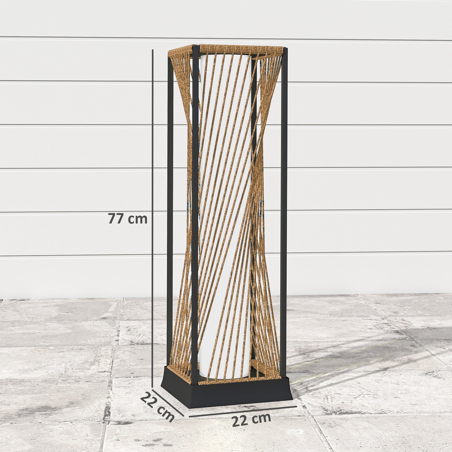 Rattan Solar Garden Lights, Auto On/Off LED Floor Lamp