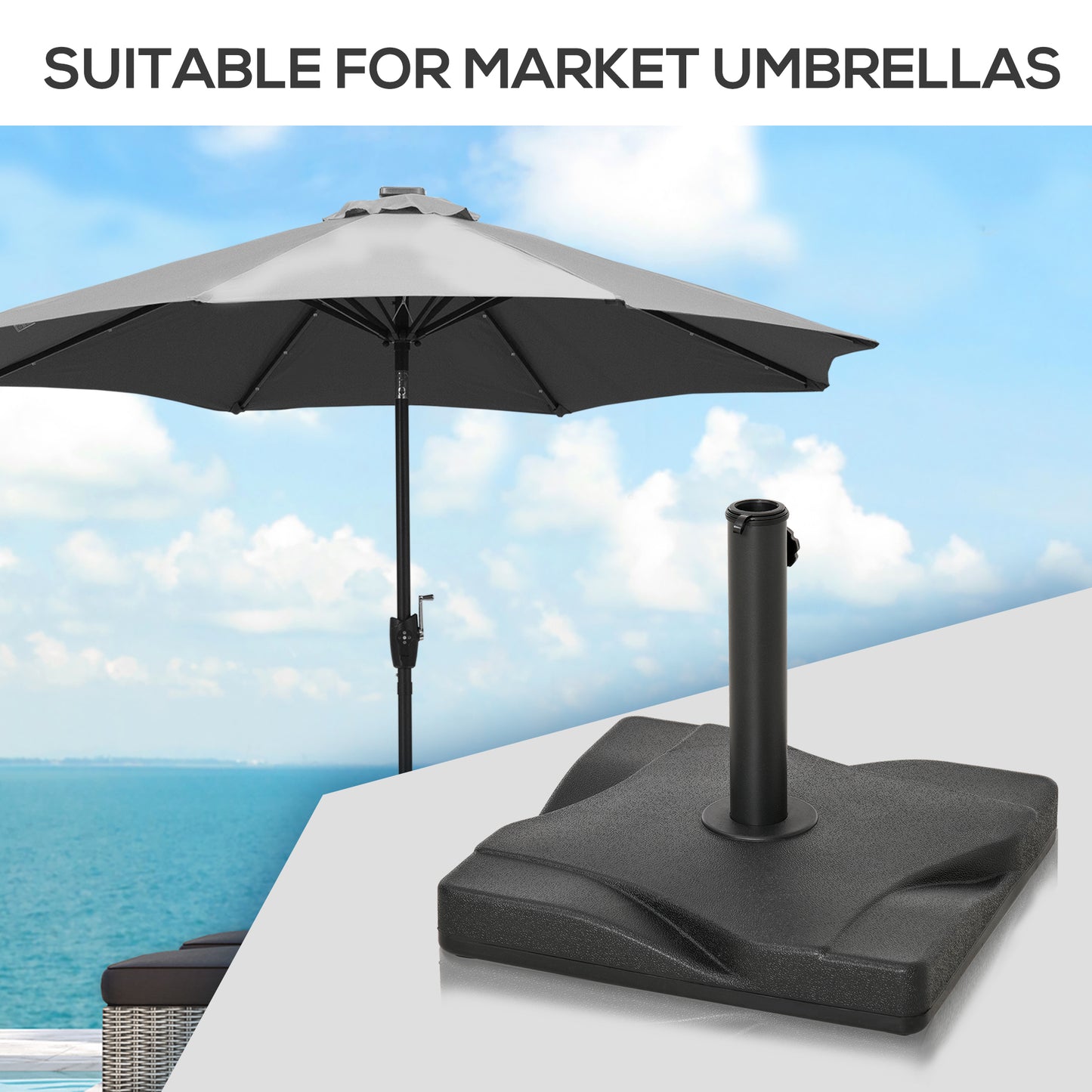 20kg Square Parasol Base Outdoor Garden Cement Umbrella Weight