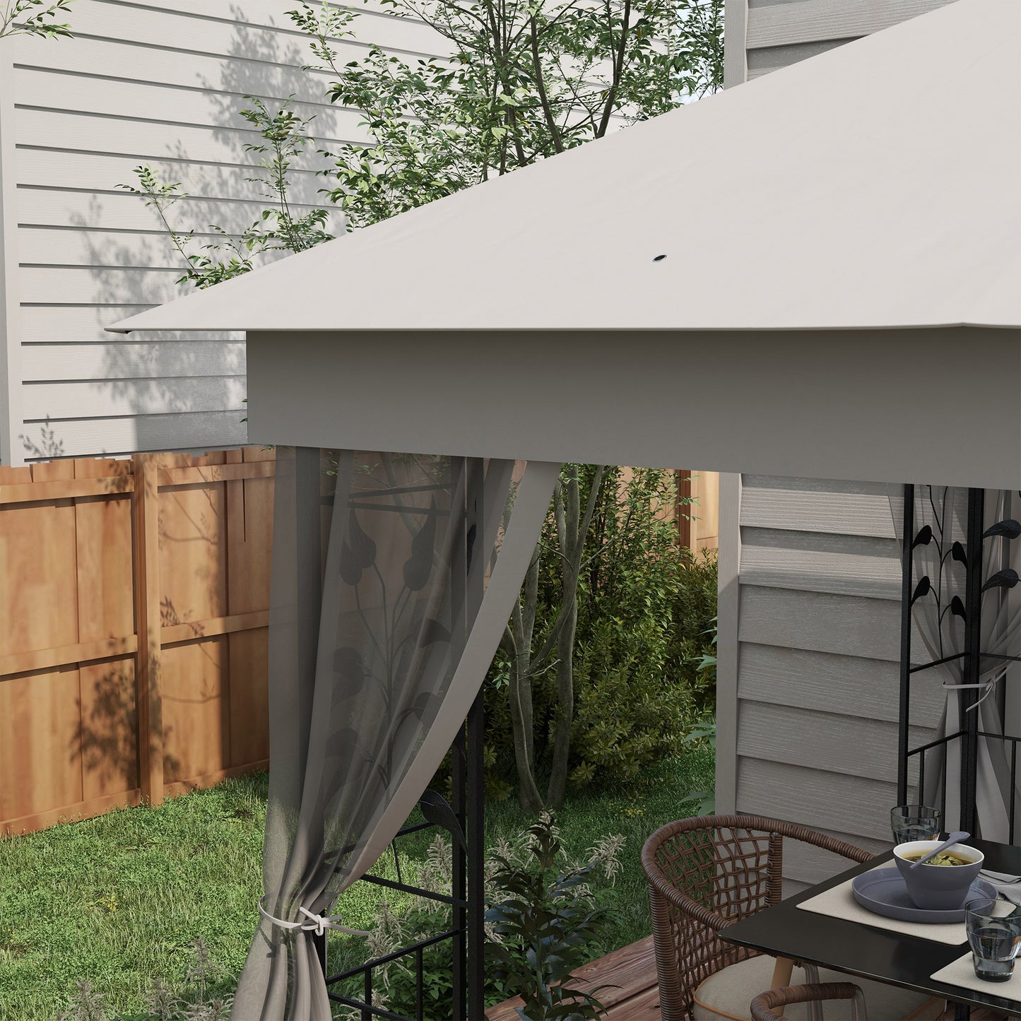 3 x 3m Steel Frame Double Roof Garden Gazebo