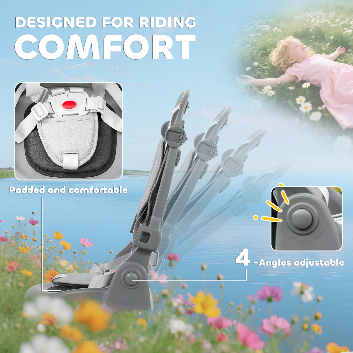 6 in 1 Foldable Kids Trike with Adjustable Parent Handle & Canopy