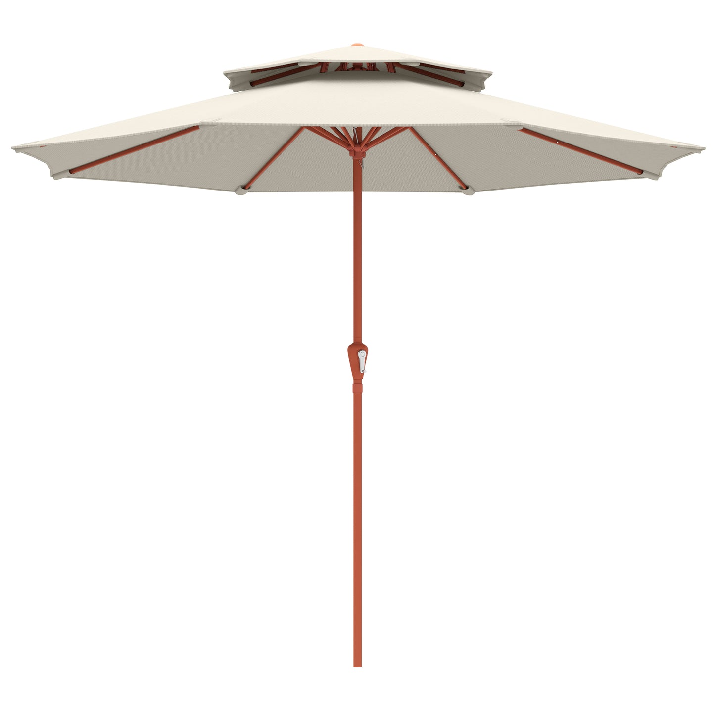 2.7 m Garden Parasol with Double Top Outdoor Market Table Umbrella