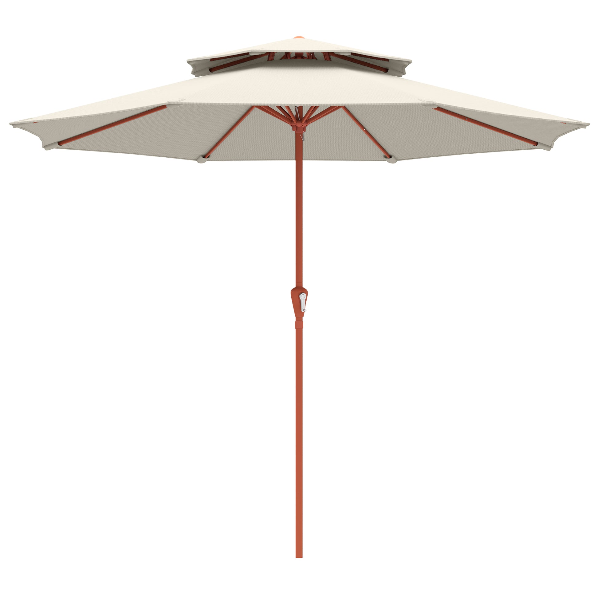 2.7 m Garden Parasol with Double Top Outdoor Market Table Umbrella