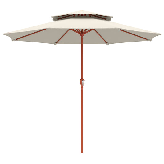 2.7 m Garden Parasol with Double Top Outdoor Market Table Umbrella