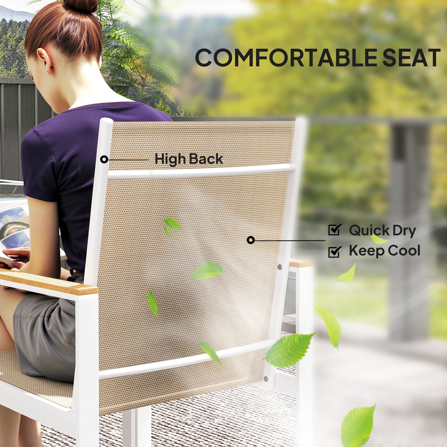 5 Piece Garden Furniture Set with 4 Armchairs