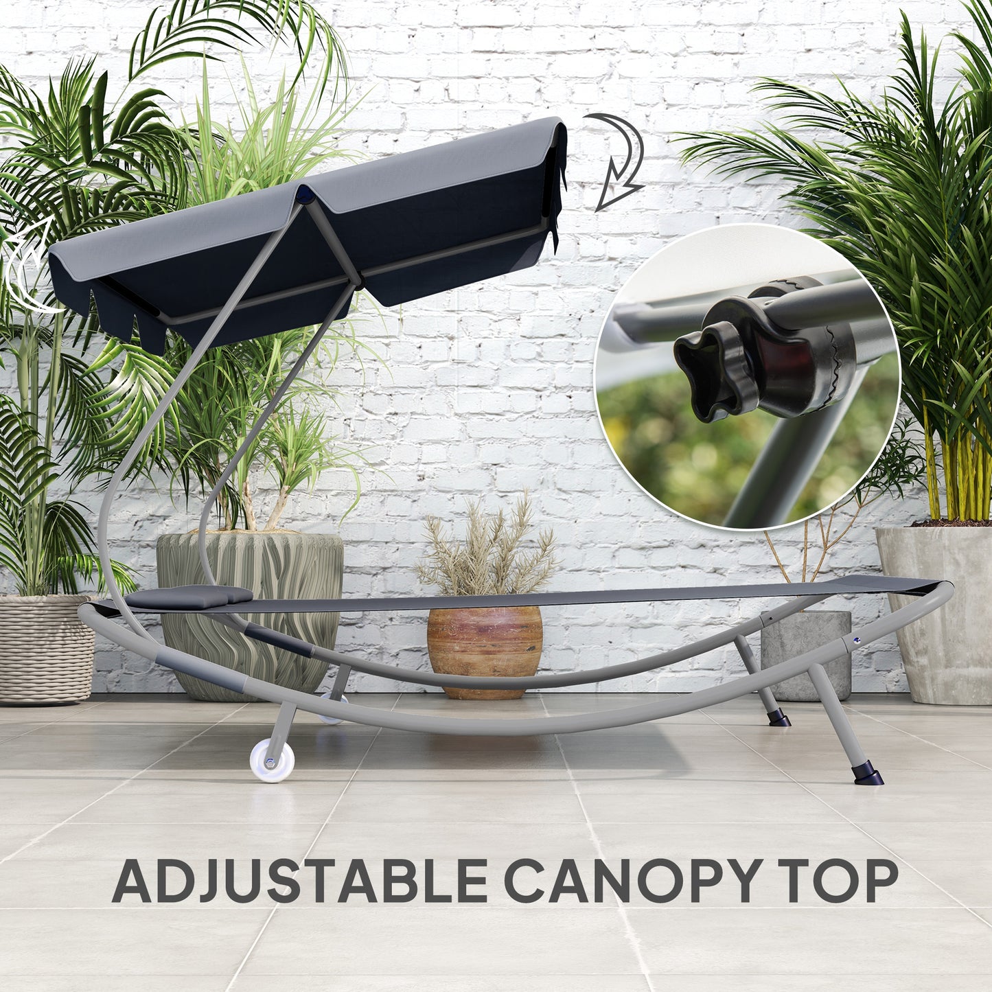 Double Outdoor Bed, with Canopy