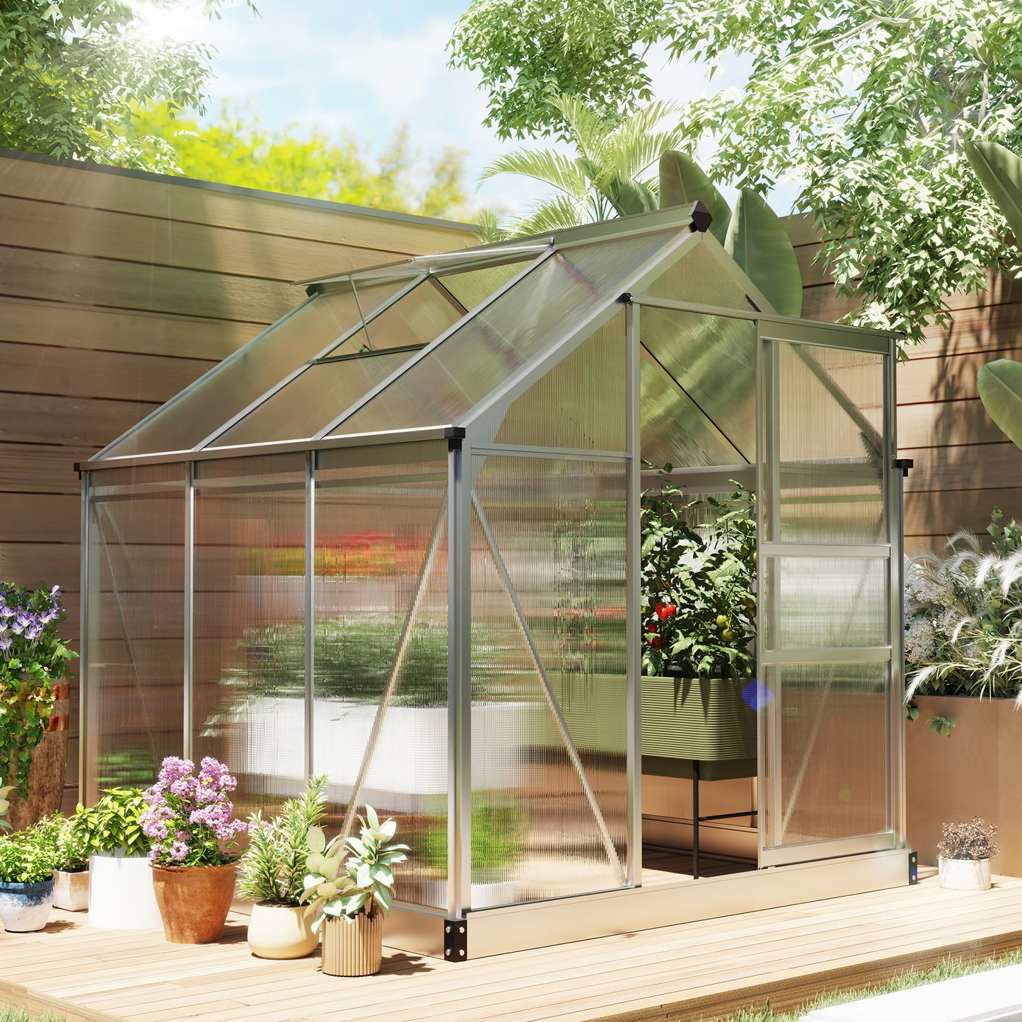 6 x 6ft Polycarbonate Greenhouse (2)