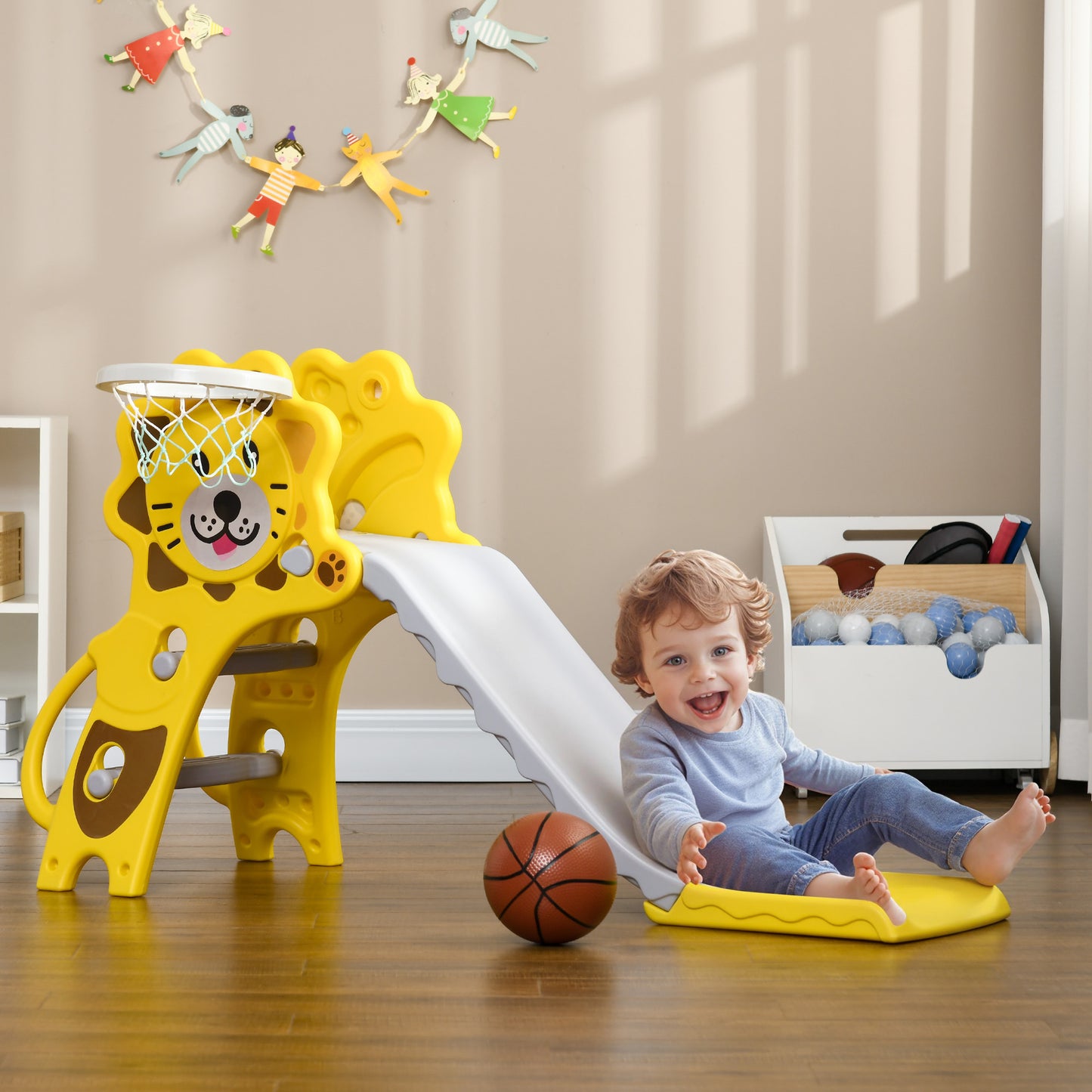 Baby Slide with Basketball Hoop, Climber