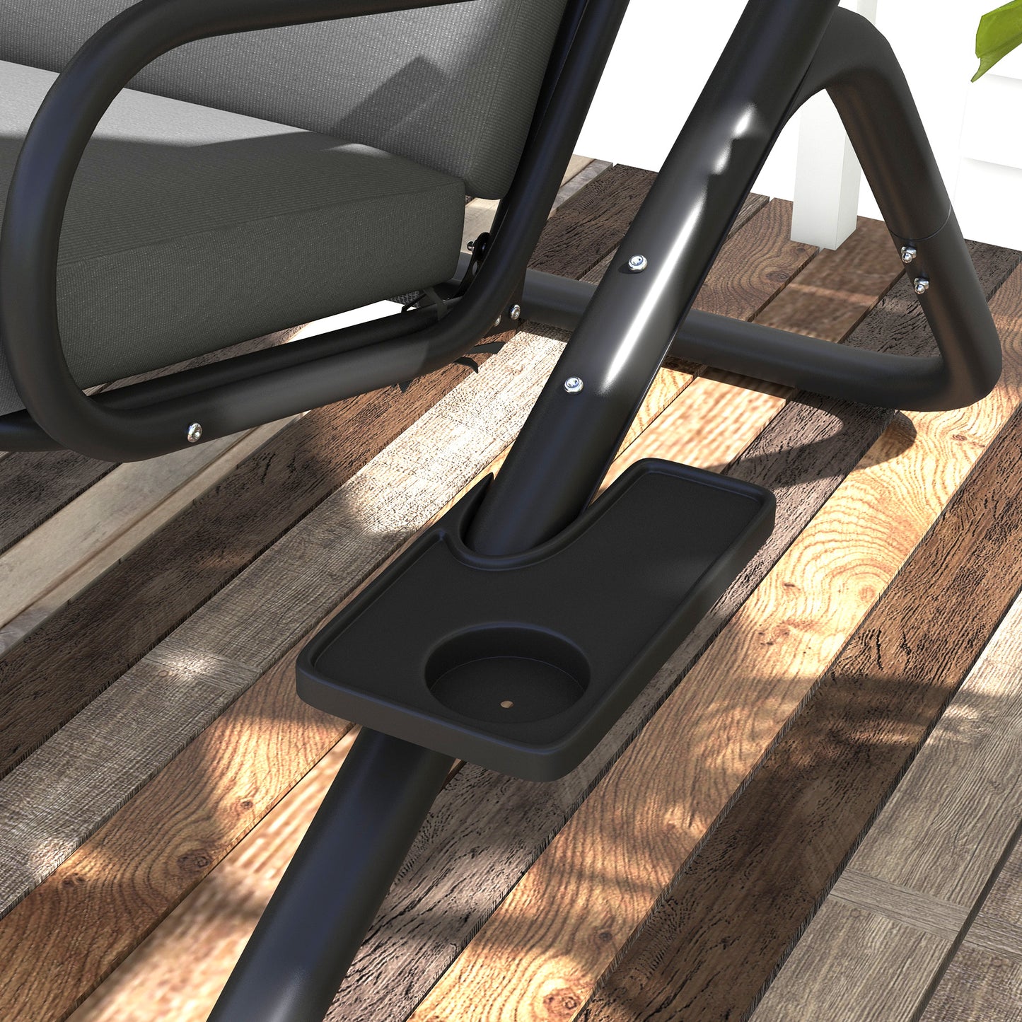 Two-Seat Garden Swing Chair, with Protective Canopy