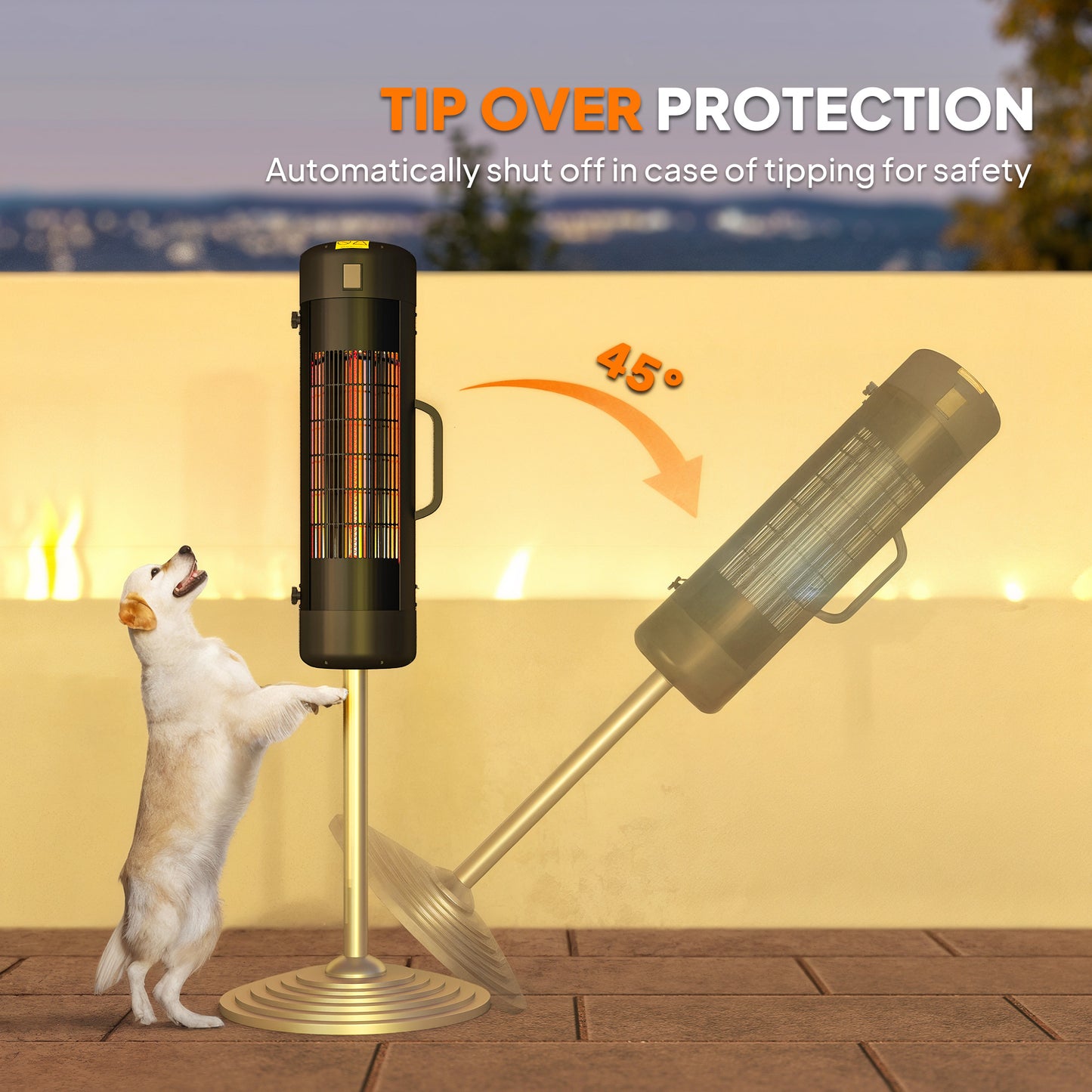 Patio Parasol Heater, Electric Umbrella Mounted Heater