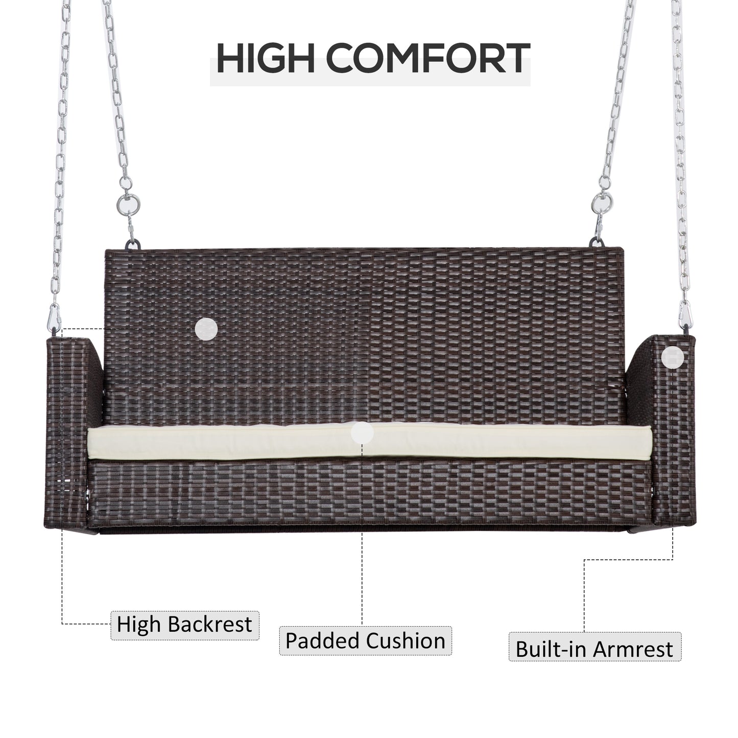 2 Seater Rattan Garden Swing Chair
